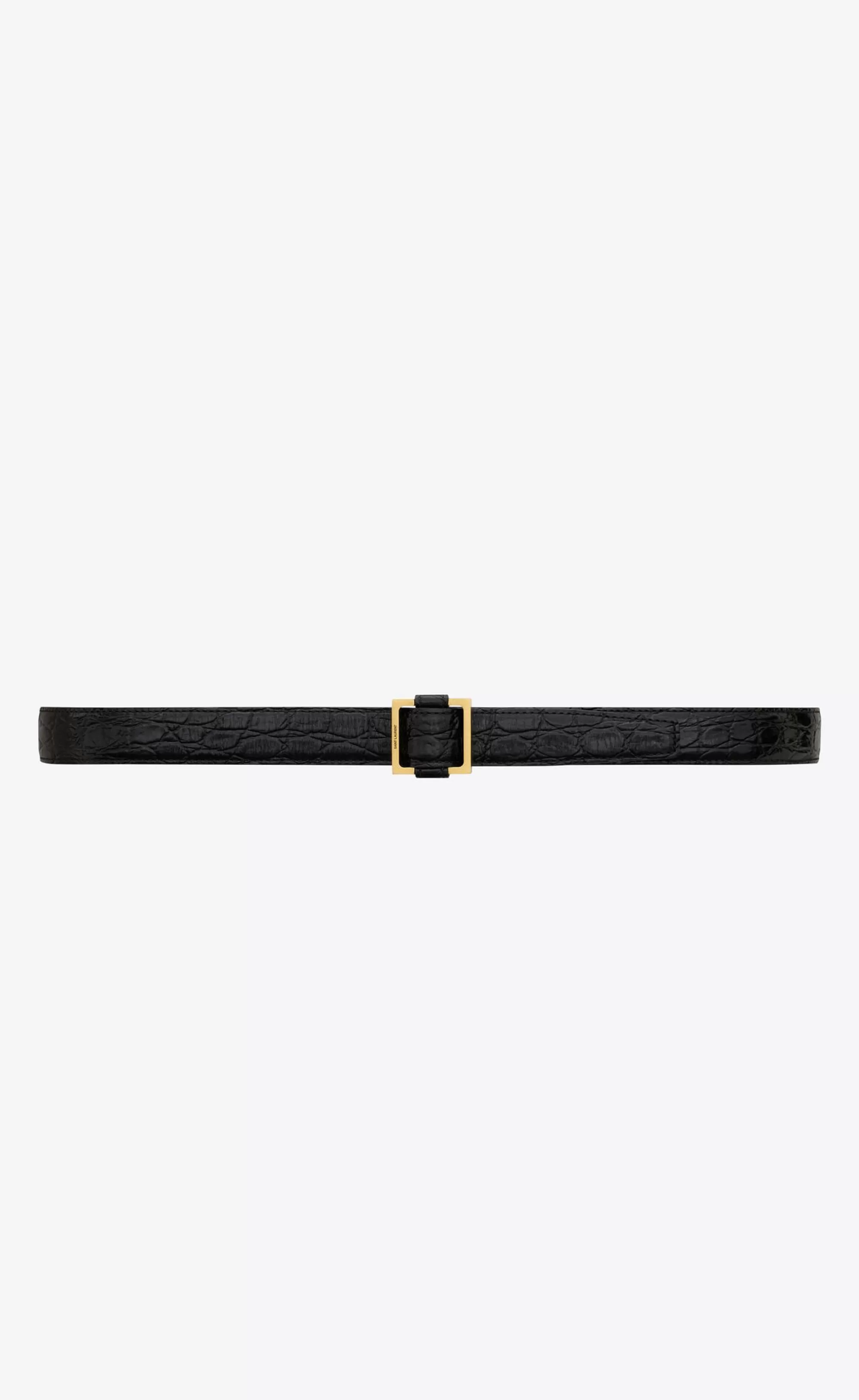 Women Saint Laurent BELTS | BELTS^Square Loop Buckle Belt In Crocodile Embossed Leather | | YSL.com