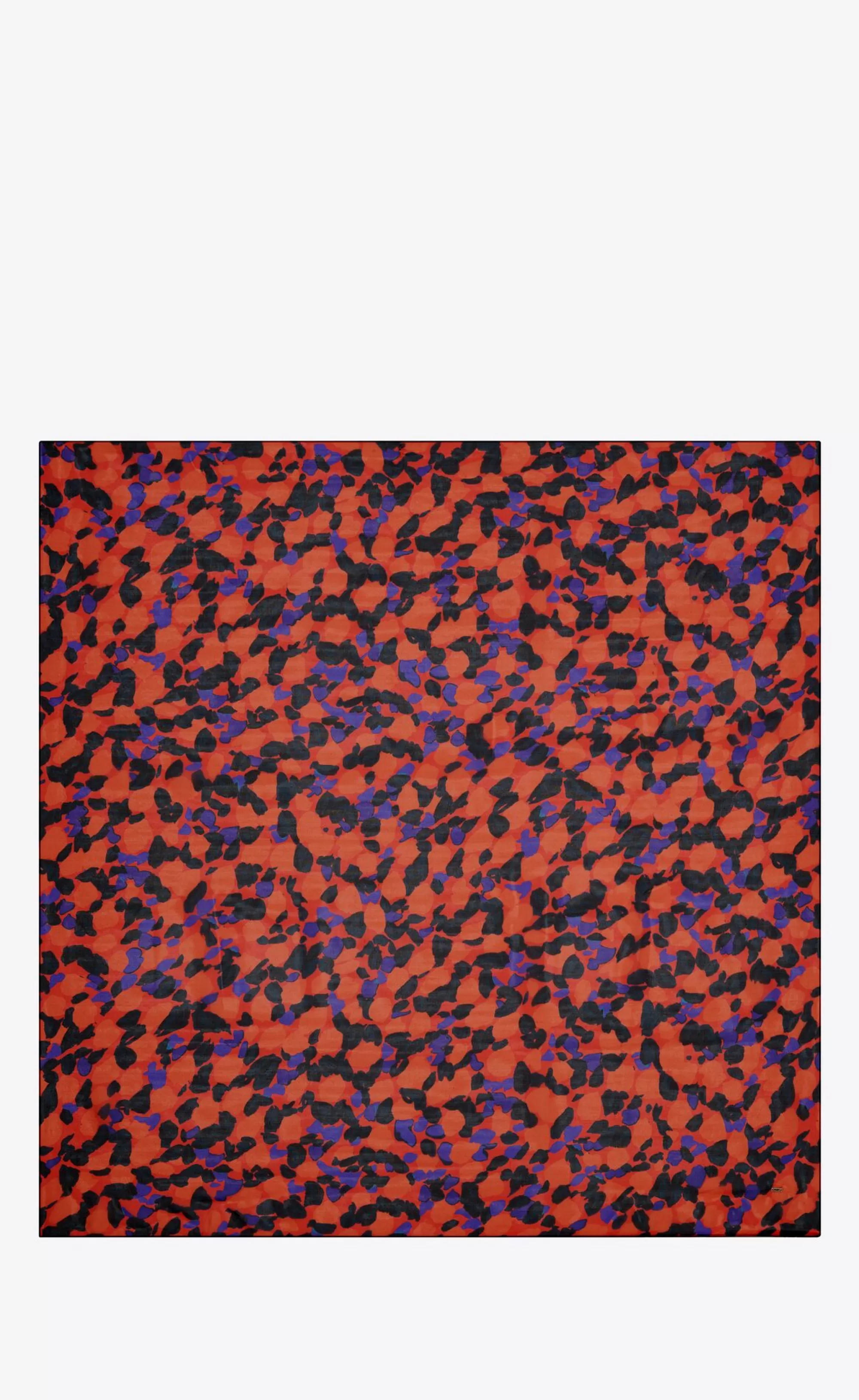 Women Saint Laurent SQUARE SCARVES^Square Scarf In Floral Silk Muslin | | YSL.com