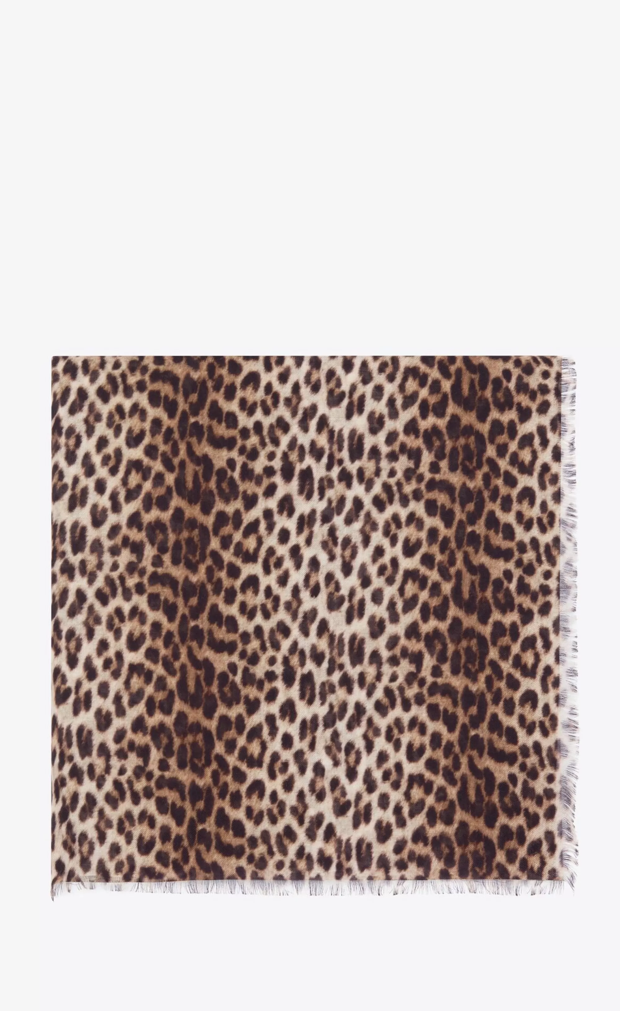 Women Saint Laurent SQUARE SCARVES^Square Scarf In Leopard Modal And Cashmere | | YSL.com
