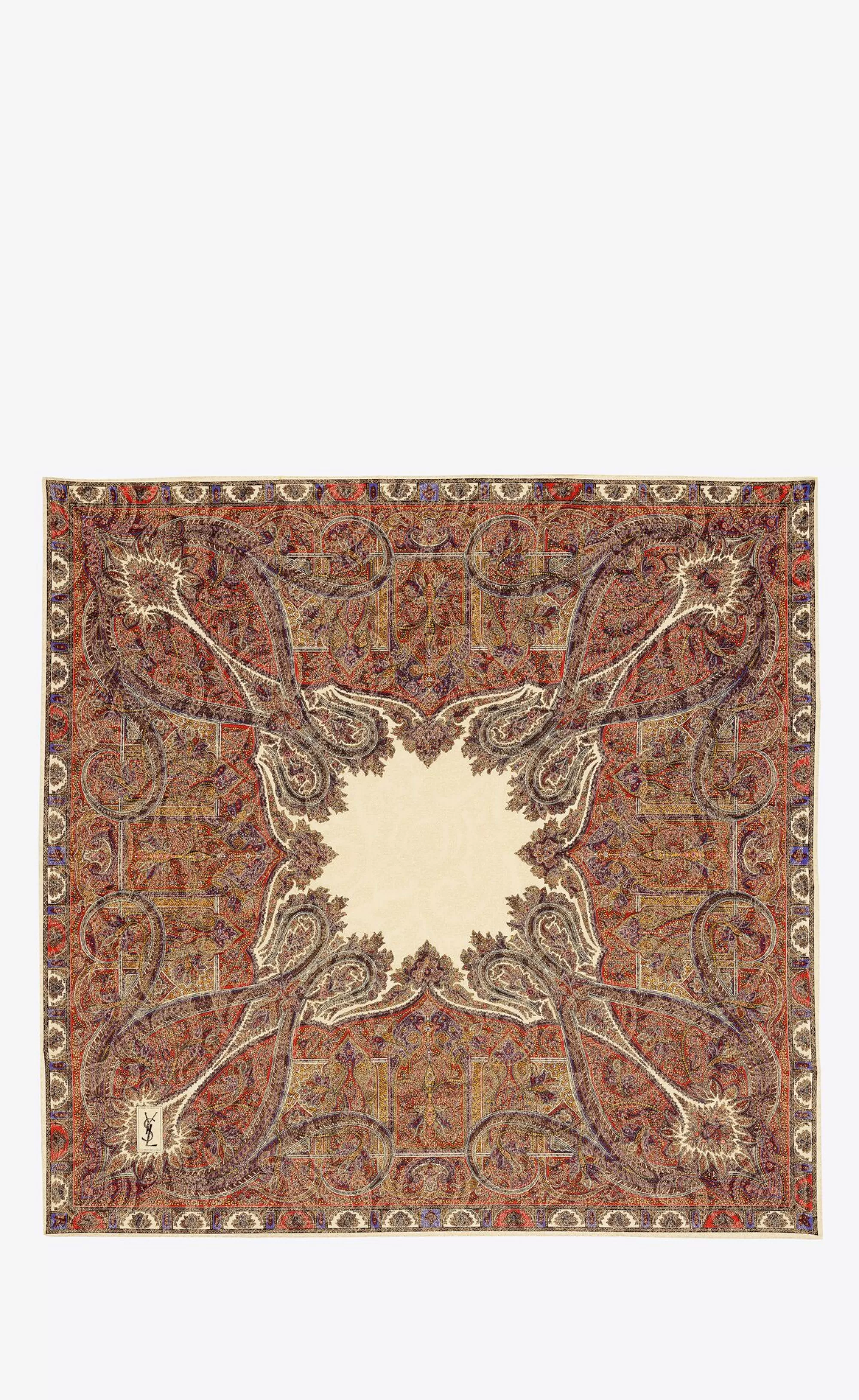 Women Saint Laurent SQUARE SCARVES^Square Scarf In Vintage Paisley Jacquard | | YSL.com