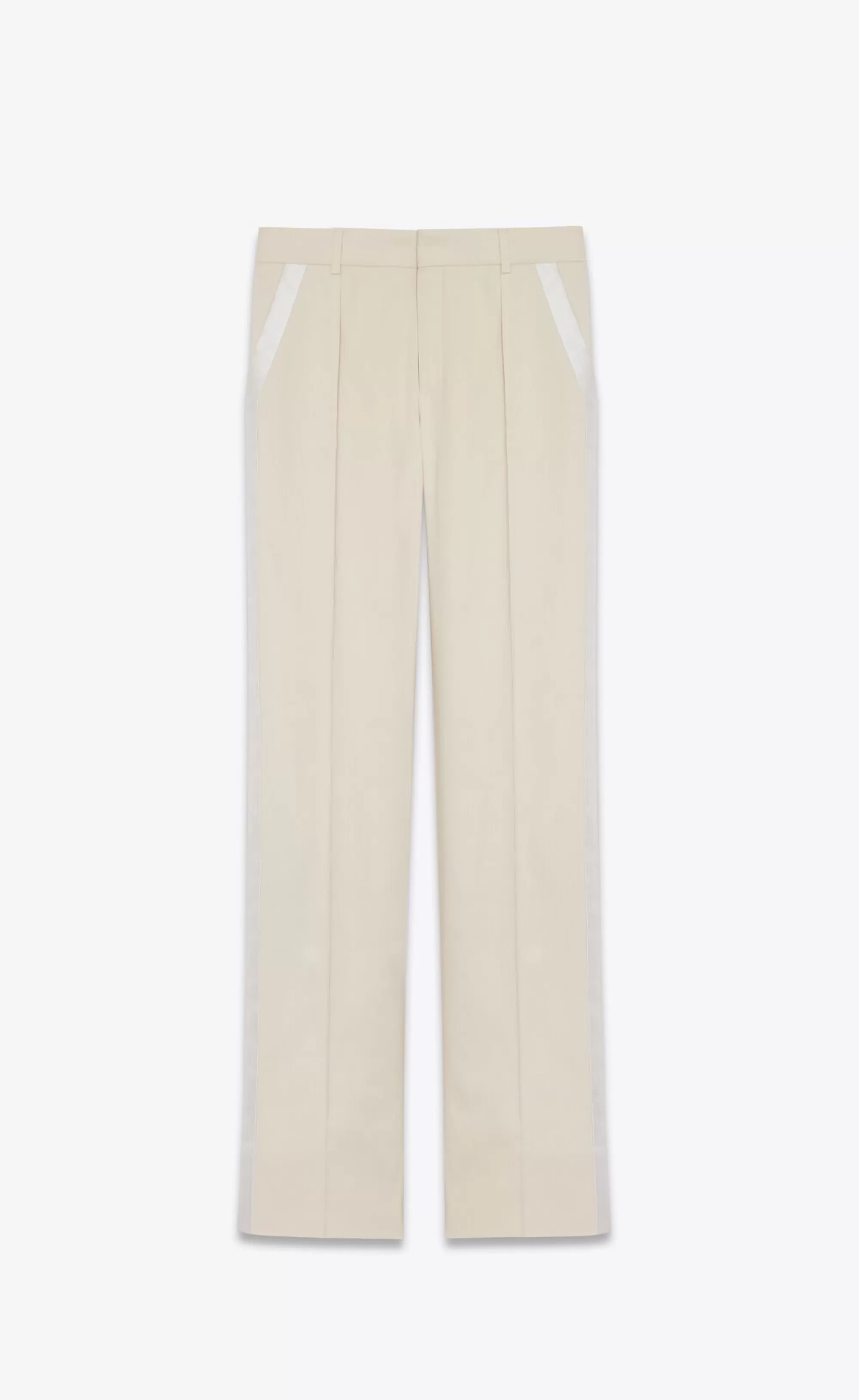 Saint Laurent ALL READY TO WEAR | SMOKING^STRAIGHT TUXEDO PANTS IN SILK | | YSL.com