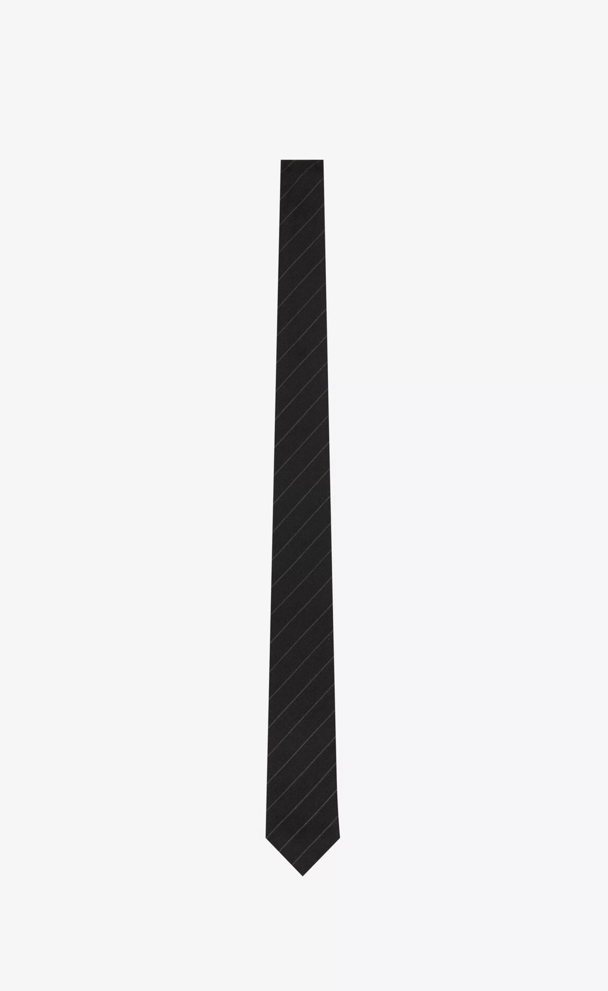 Saint Laurent TEXTILE ACCESSORIES^Striped Tie In Silk Jacquard | | YSL.com