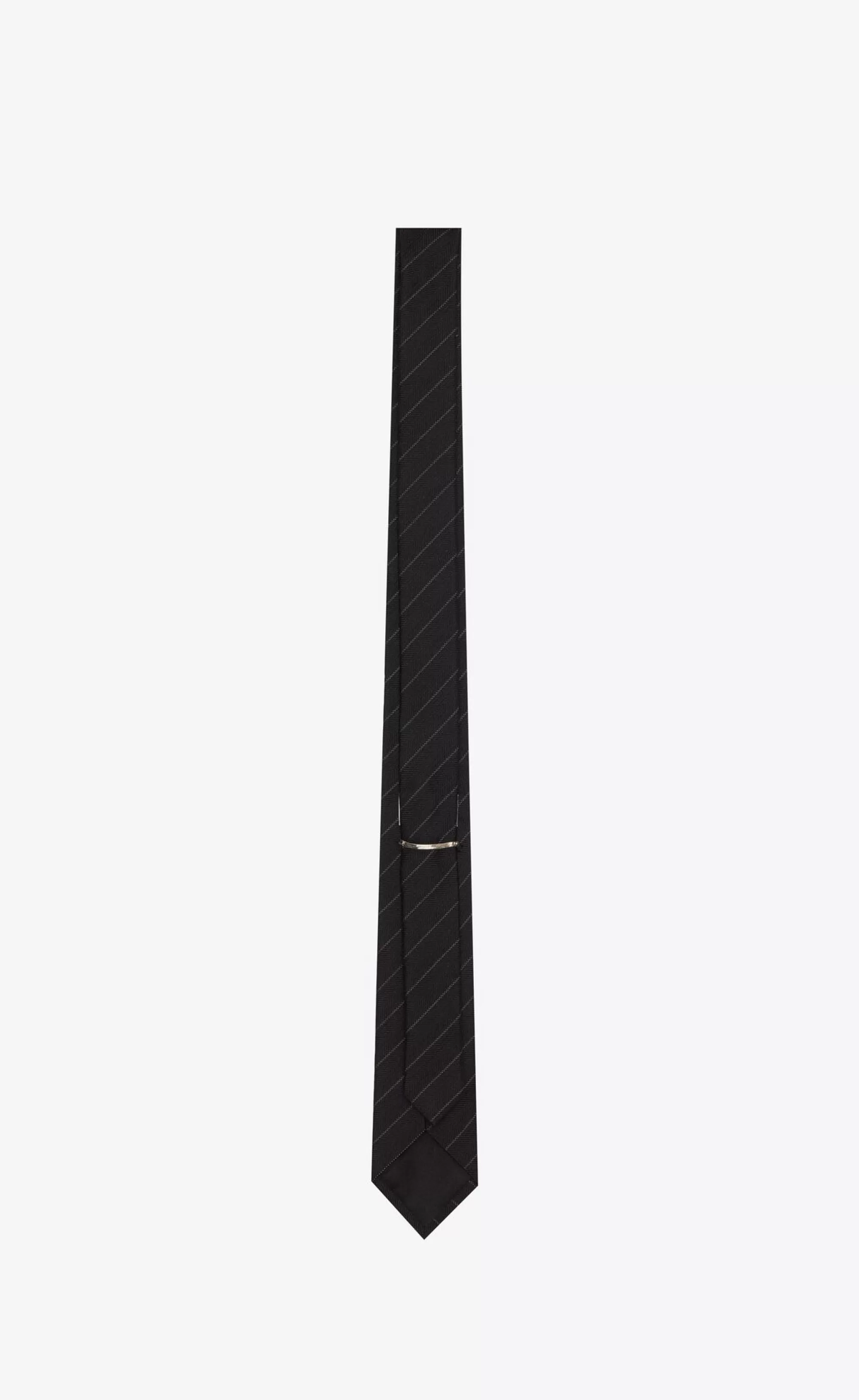 Saint Laurent TEXTILE ACCESSORIES^Striped Tie In Silk Jacquard | | YSL.com