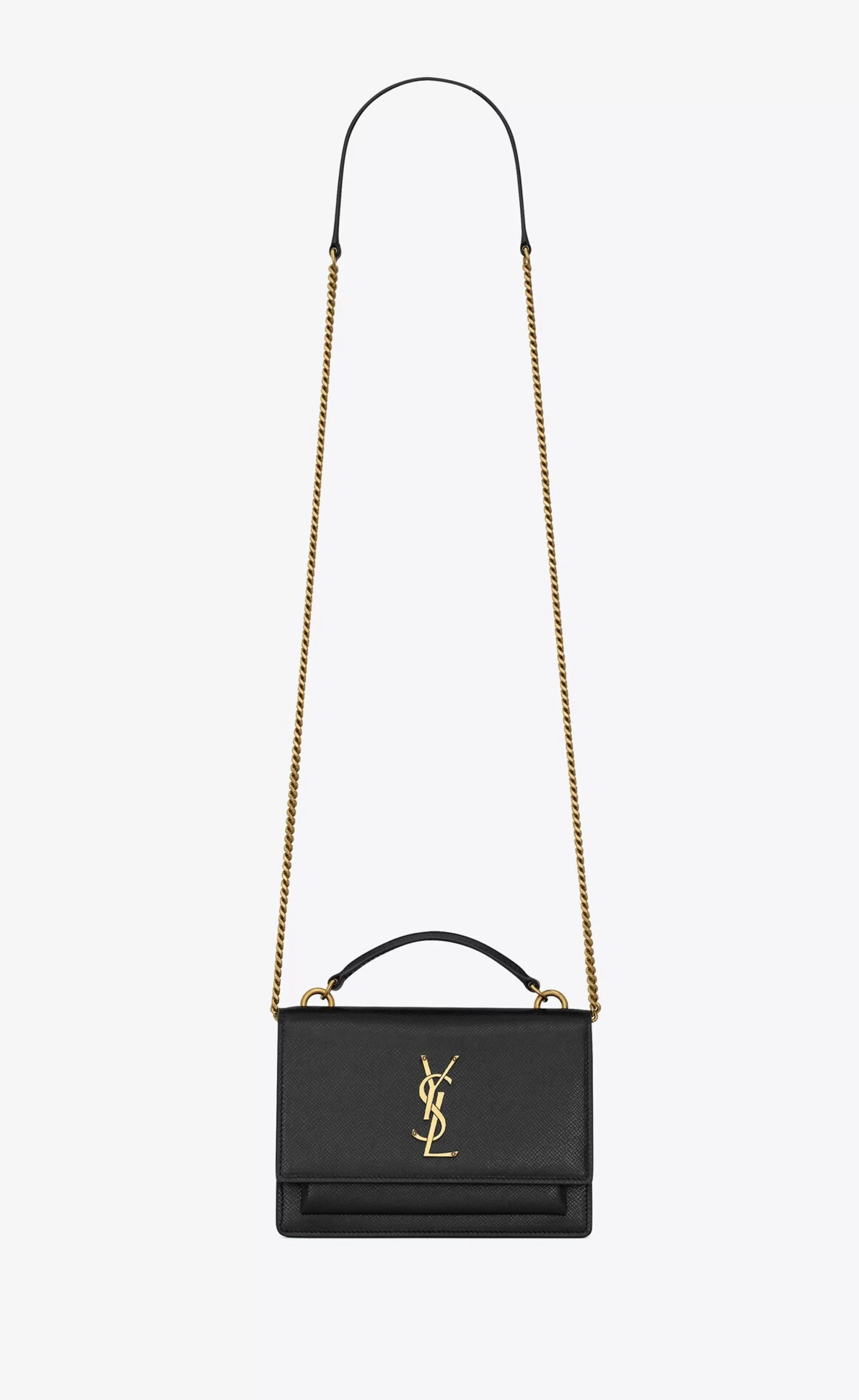 Women Saint Laurent MINI BAGS | SUNSET^Sunset Chain Wallet In COATED BARK LEATHER | | YSL.com
