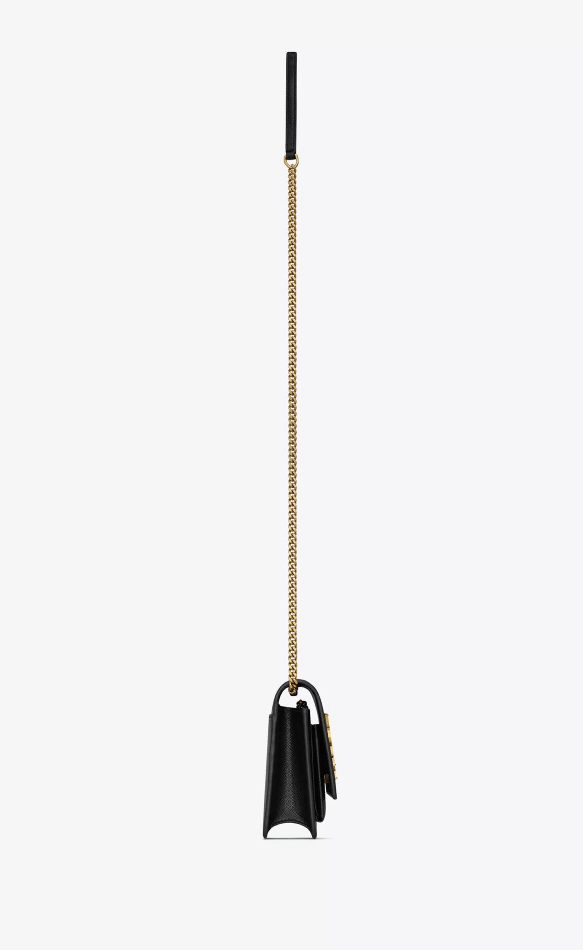 Women Saint Laurent MINI BAGS | SUNSET^Sunset Chain Wallet In COATED BARK LEATHER | | YSL.com