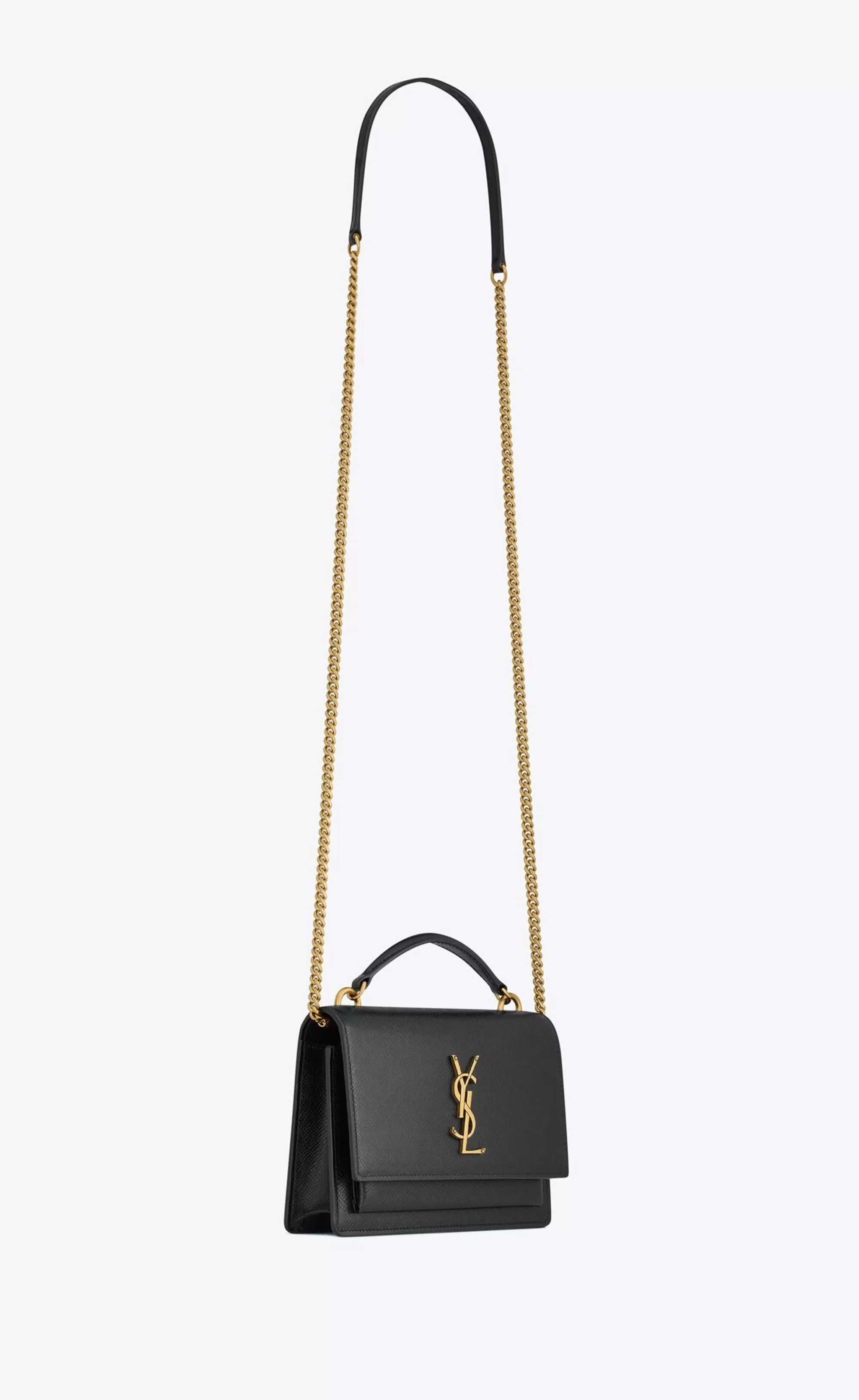 Women Saint Laurent MINI BAGS | SUNSET^Sunset Chain Wallet In COATED BARK LEATHER | | YSL.com
