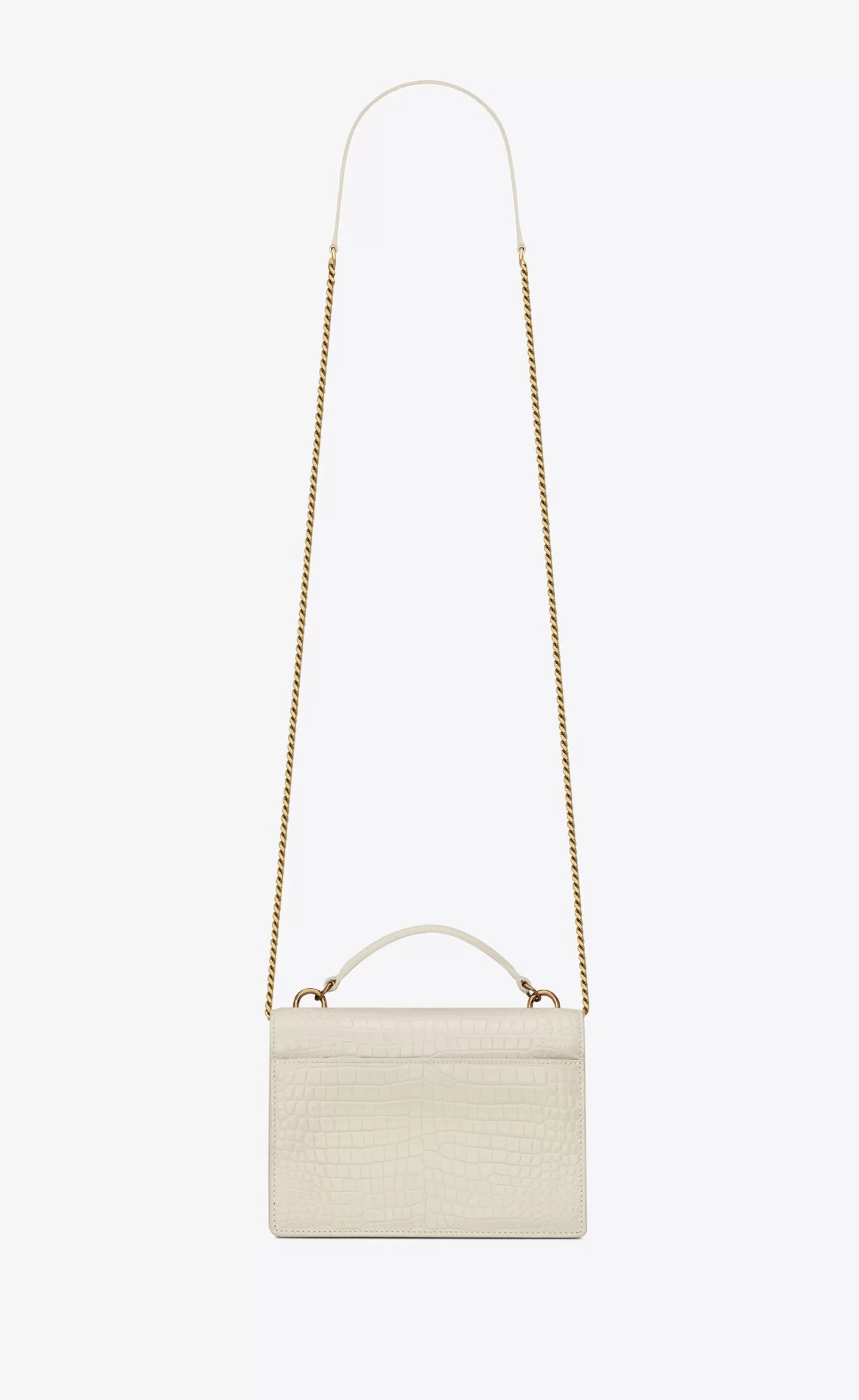 Women Saint Laurent MINI BAGS | SUNSET^SUNSET Chain Wallet In Crocodile-embossed Shiny Leather | | YSL.com