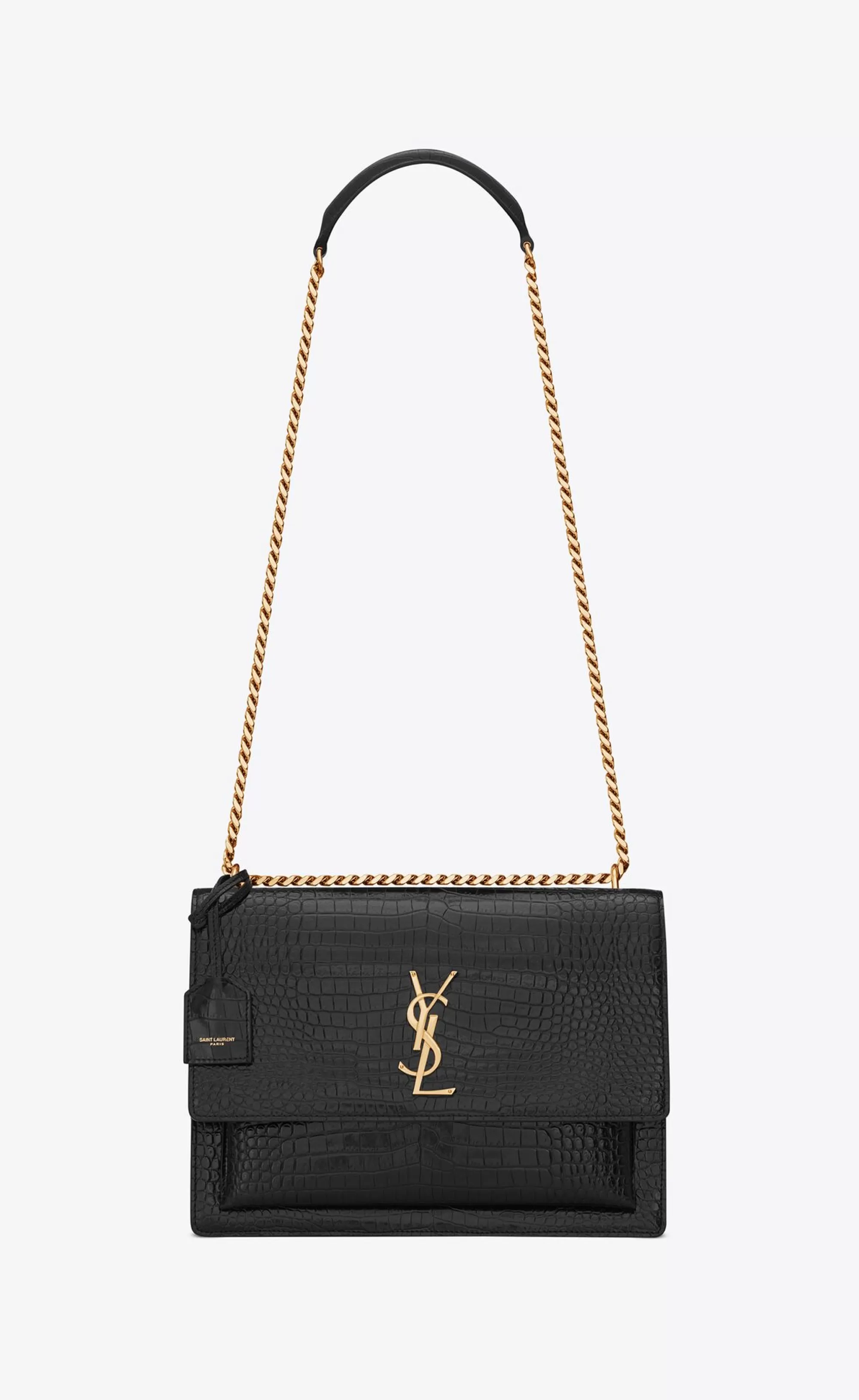 Women Saint Laurent SHOULDER BAGS | SUNSET^SUNSET LARGE IN CROCODILE-EMBOSSED LEATHER | | YSL.com