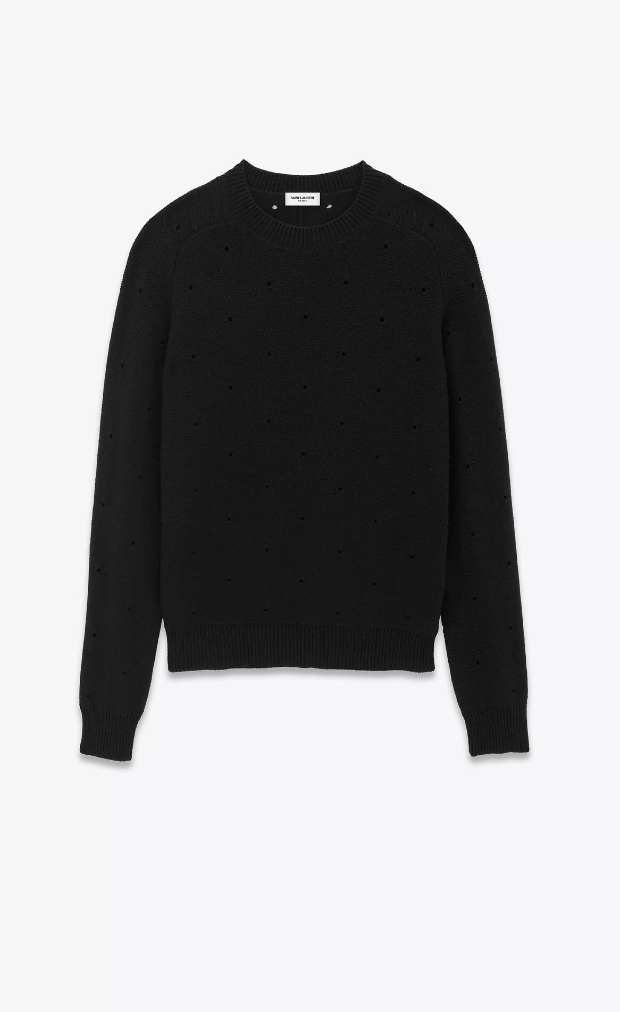 Saint Laurent ALL READY TO WEAR | KNITWEAR^Sweater In Openwork Wool | | YSL.com