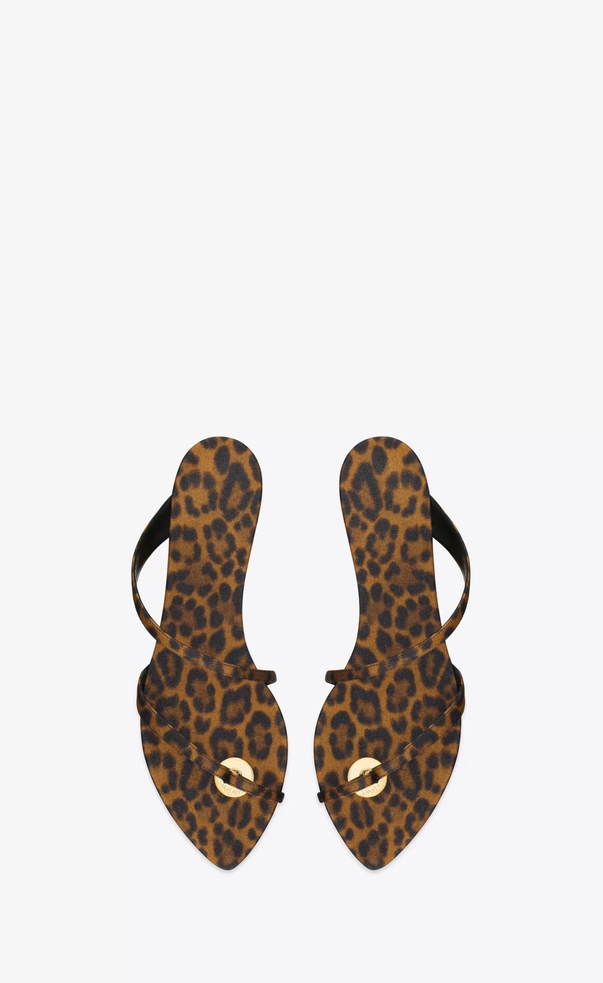 Women Saint Laurent Flat Sandals | FLATS^TANGER Slides In Leopard Grosgrain | | YSL.com