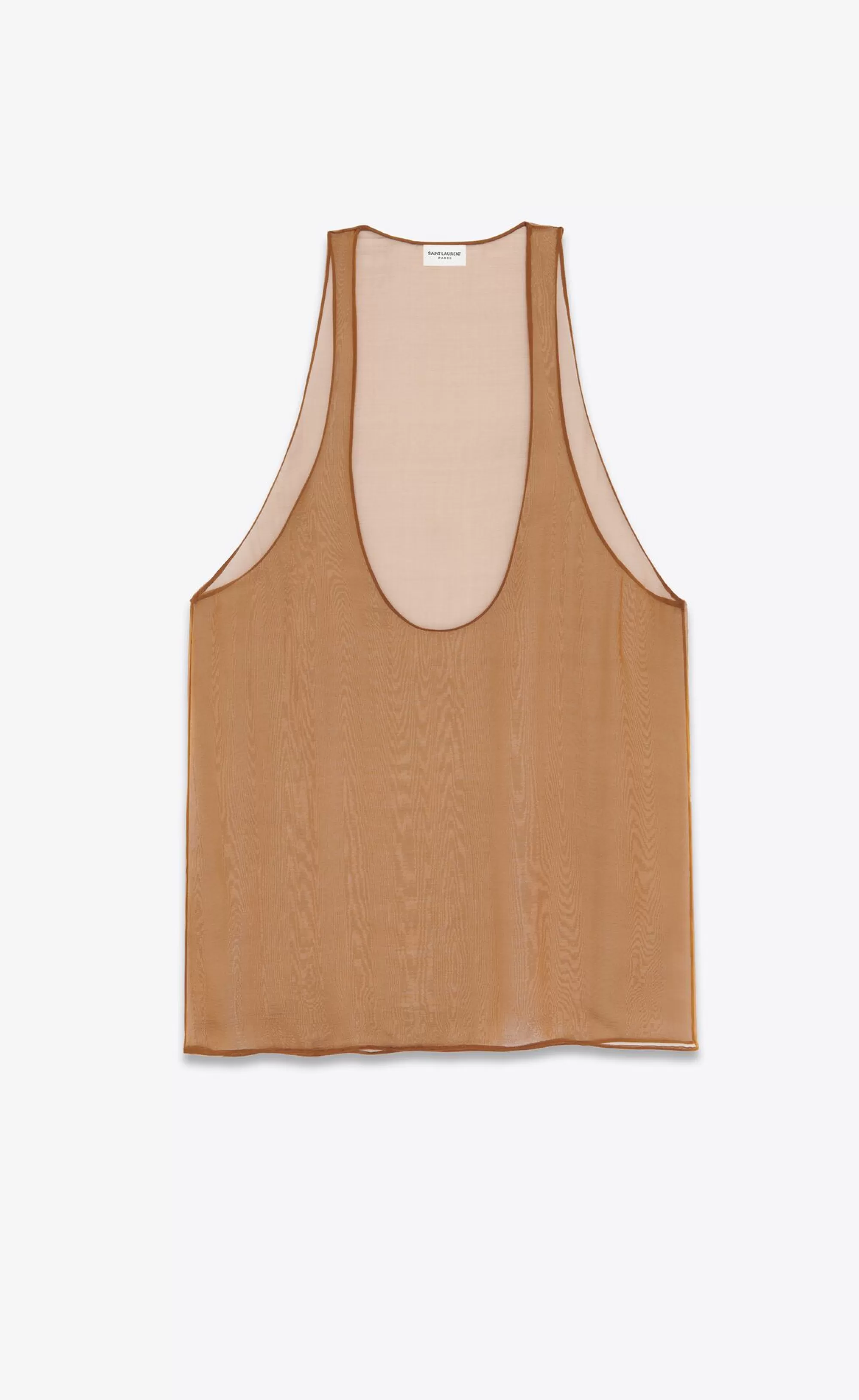 Saint Laurent ALL READY TO WEAR^Tank Top In Silk Muslin | | YSL.com