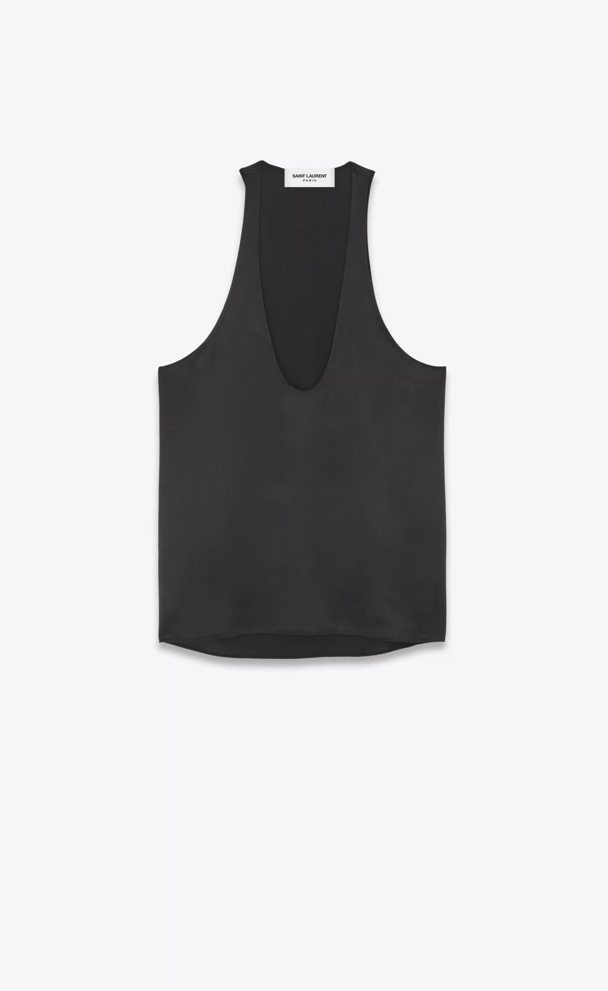 Women Saint Laurent SHIRTS AND TOPS | SMOKING^Tank Top In Silk Satin Crepe | | YSL.com