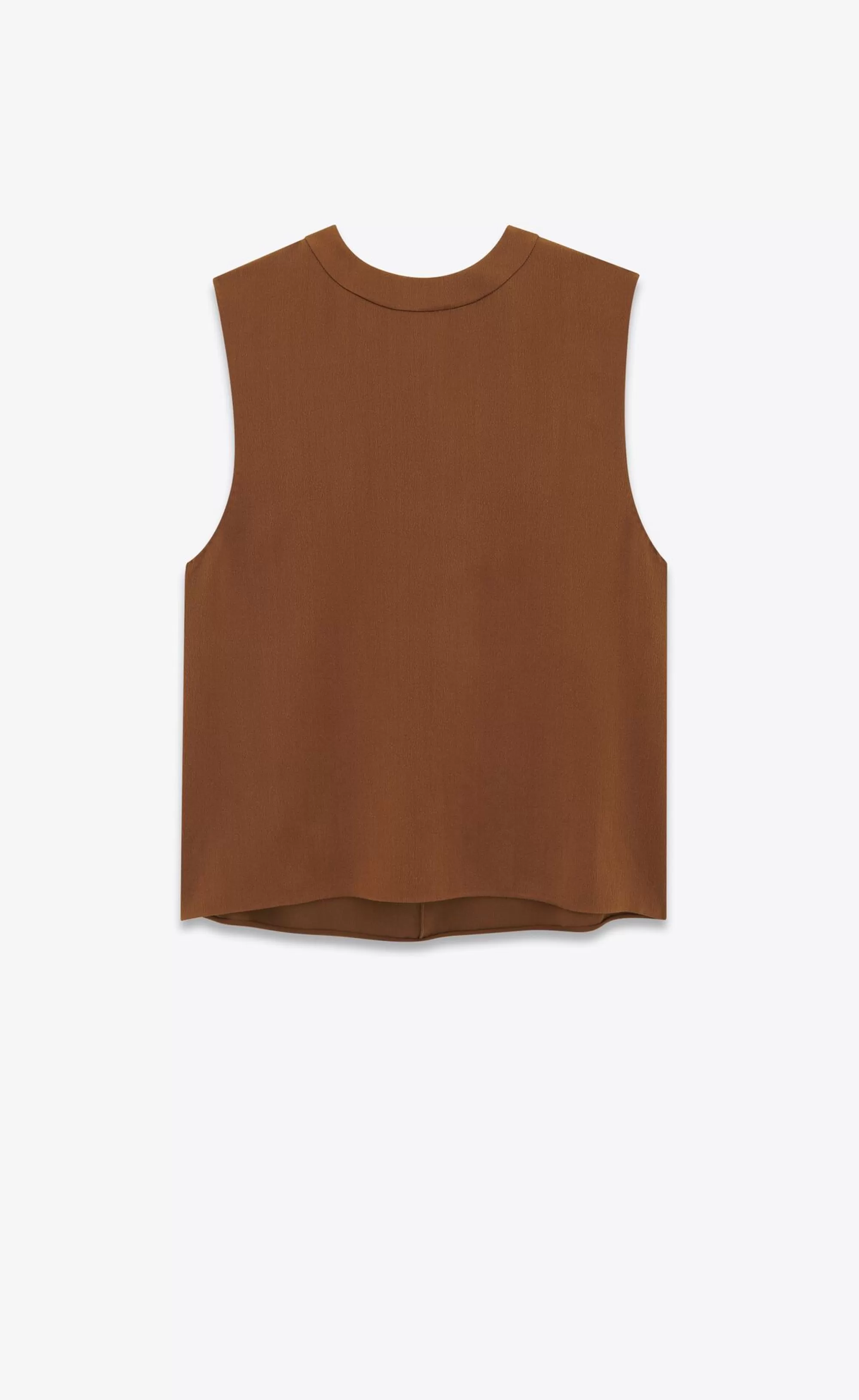 Women Saint Laurent SHIRTS AND TOPS^Tank Top In Silk Satin Crepe | | YSL.com