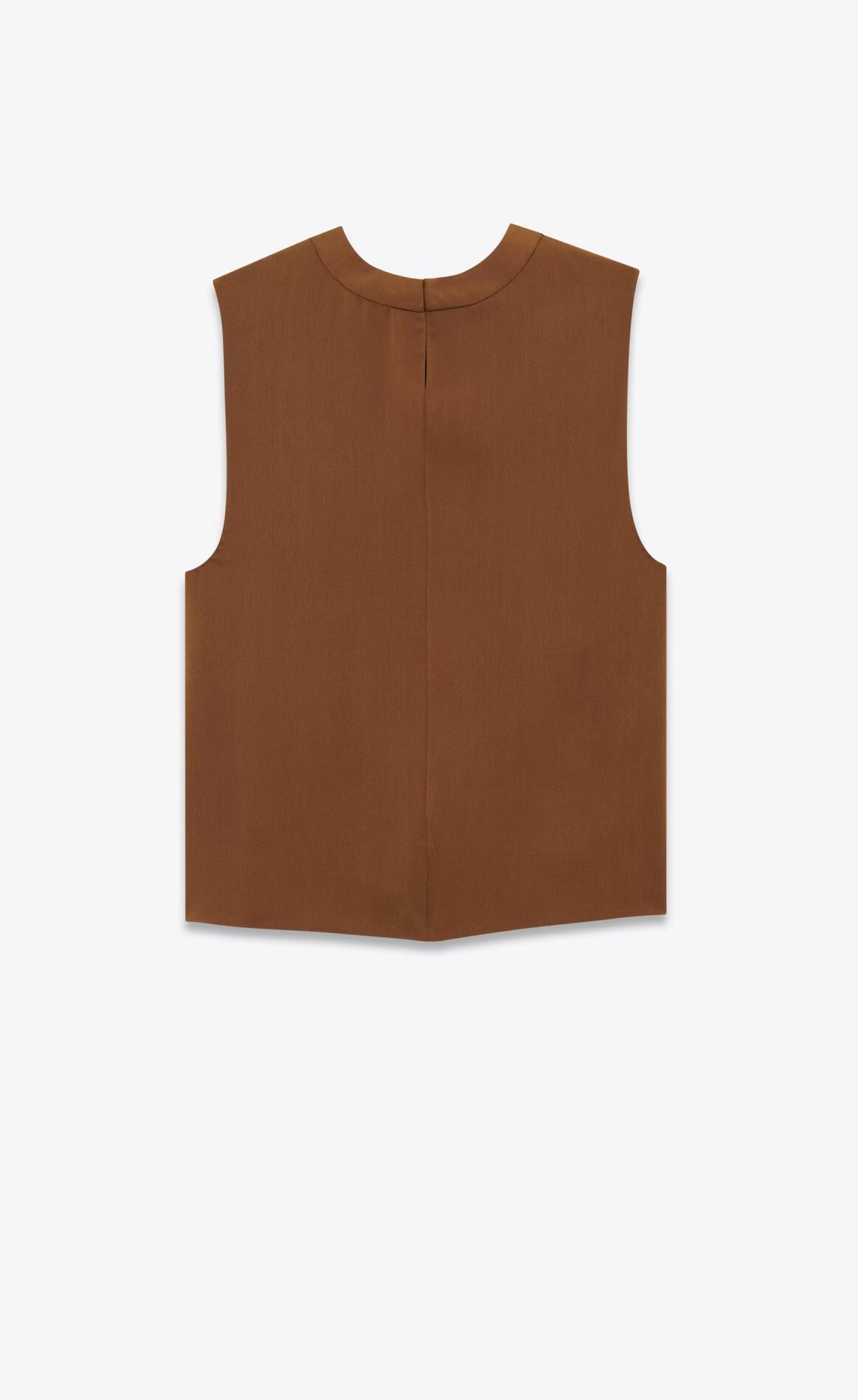 Women Saint Laurent SHIRTS AND TOPS^Tank Top In Silk Satin Crepe | | YSL.com