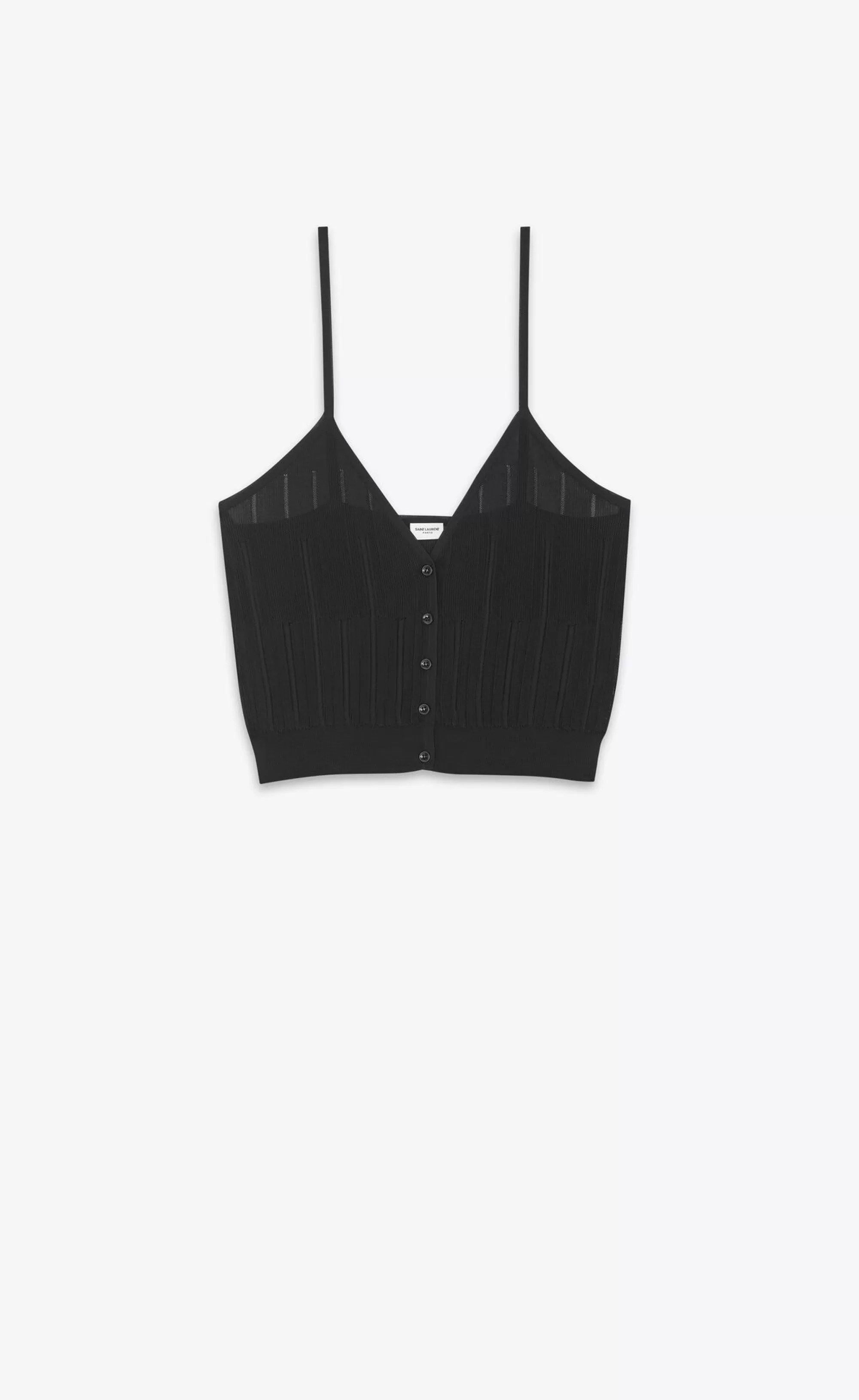 Women Saint Laurent LINGERIE AND SWIMWEAR^Tank Top In Striped Knit | | YSL.com