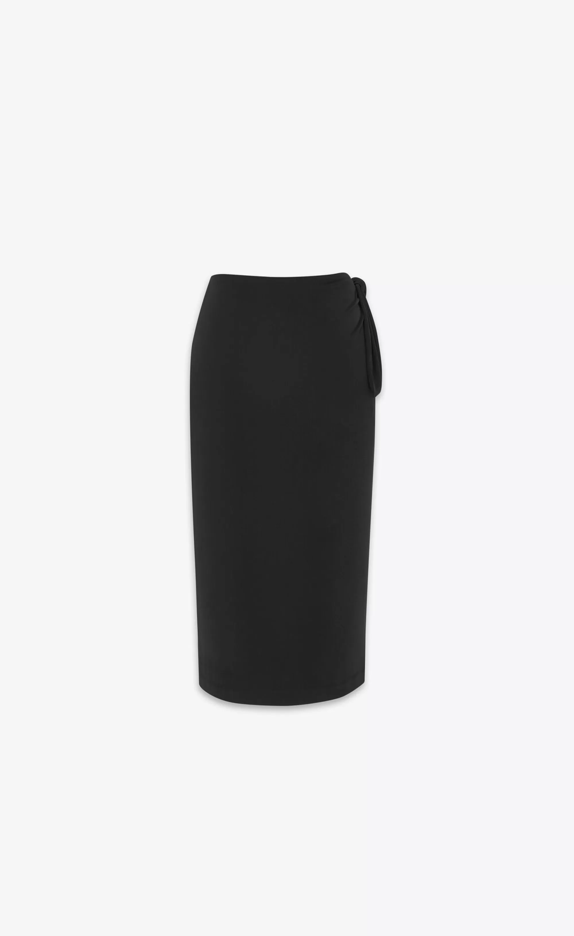 Women Saint Laurent SKIRTS^Tied Pencil Skirt In Shiny Jersey | | YSL.com