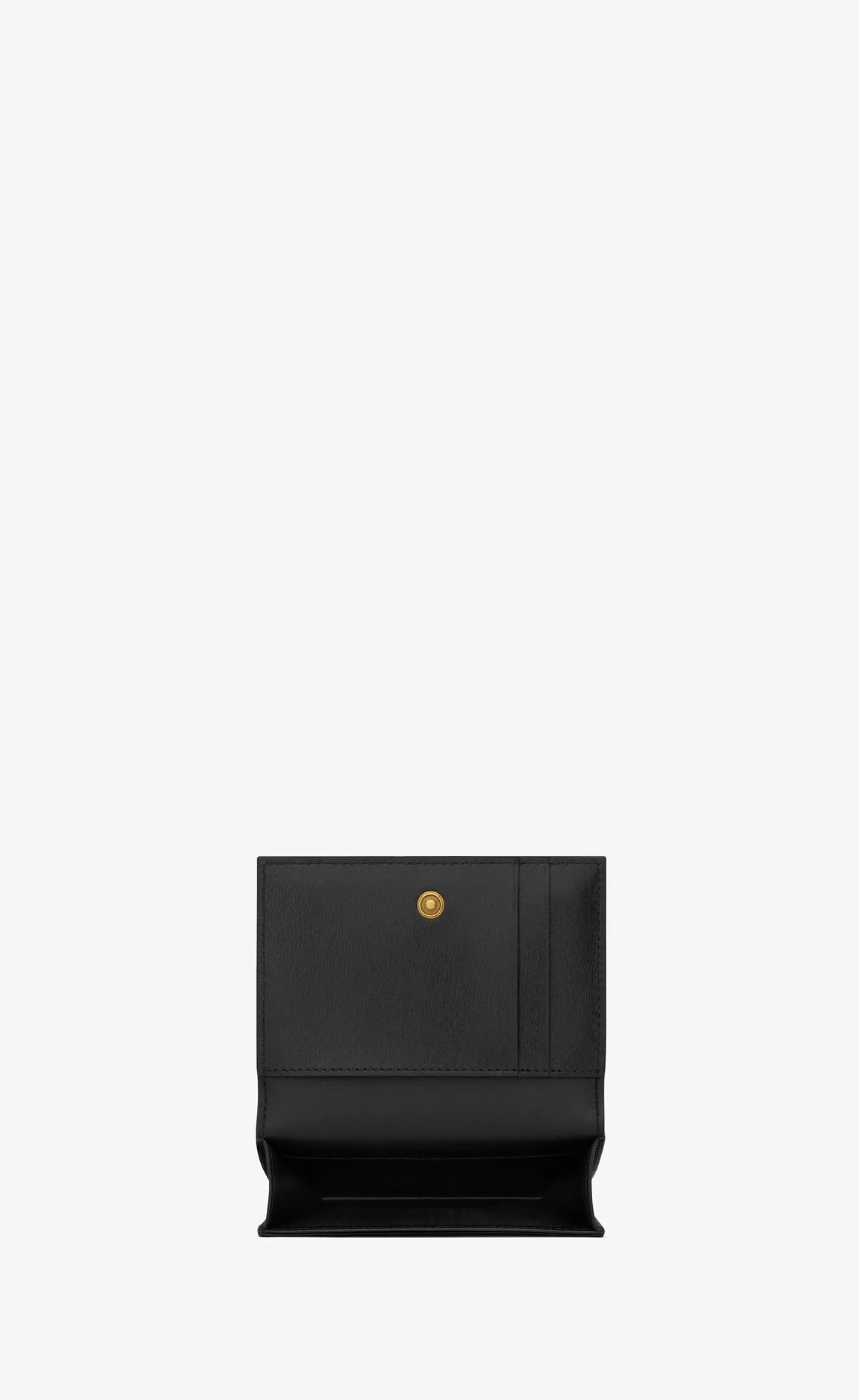 Saint Laurent CARD CASES^TINY CASSANDRE BUSINESS CARD CASE IN GLOSSY LEATHER | | YSL.com
