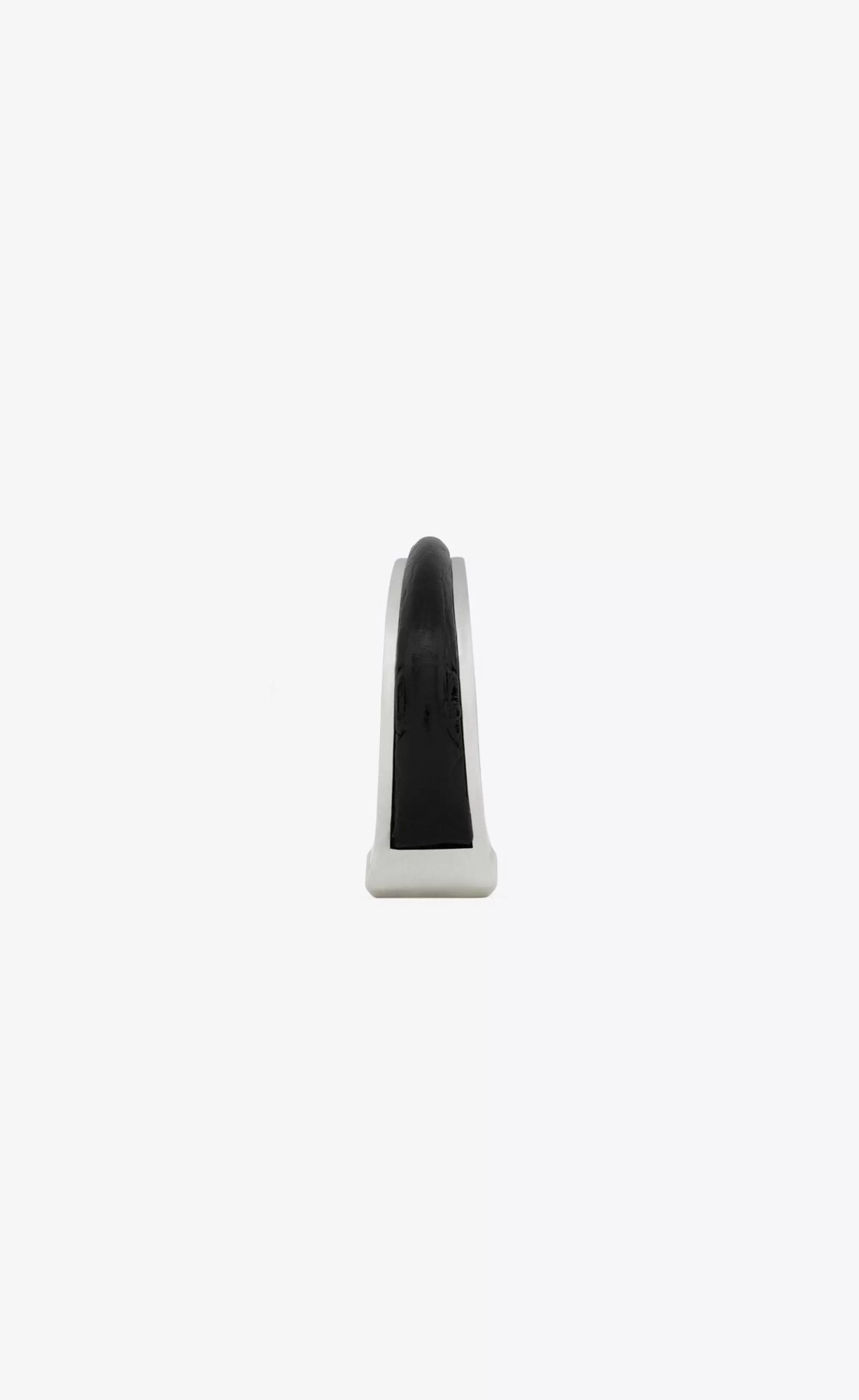 Saint Laurent Bracelets^Torc Bracelet In Metal And Leather | | YSL.com