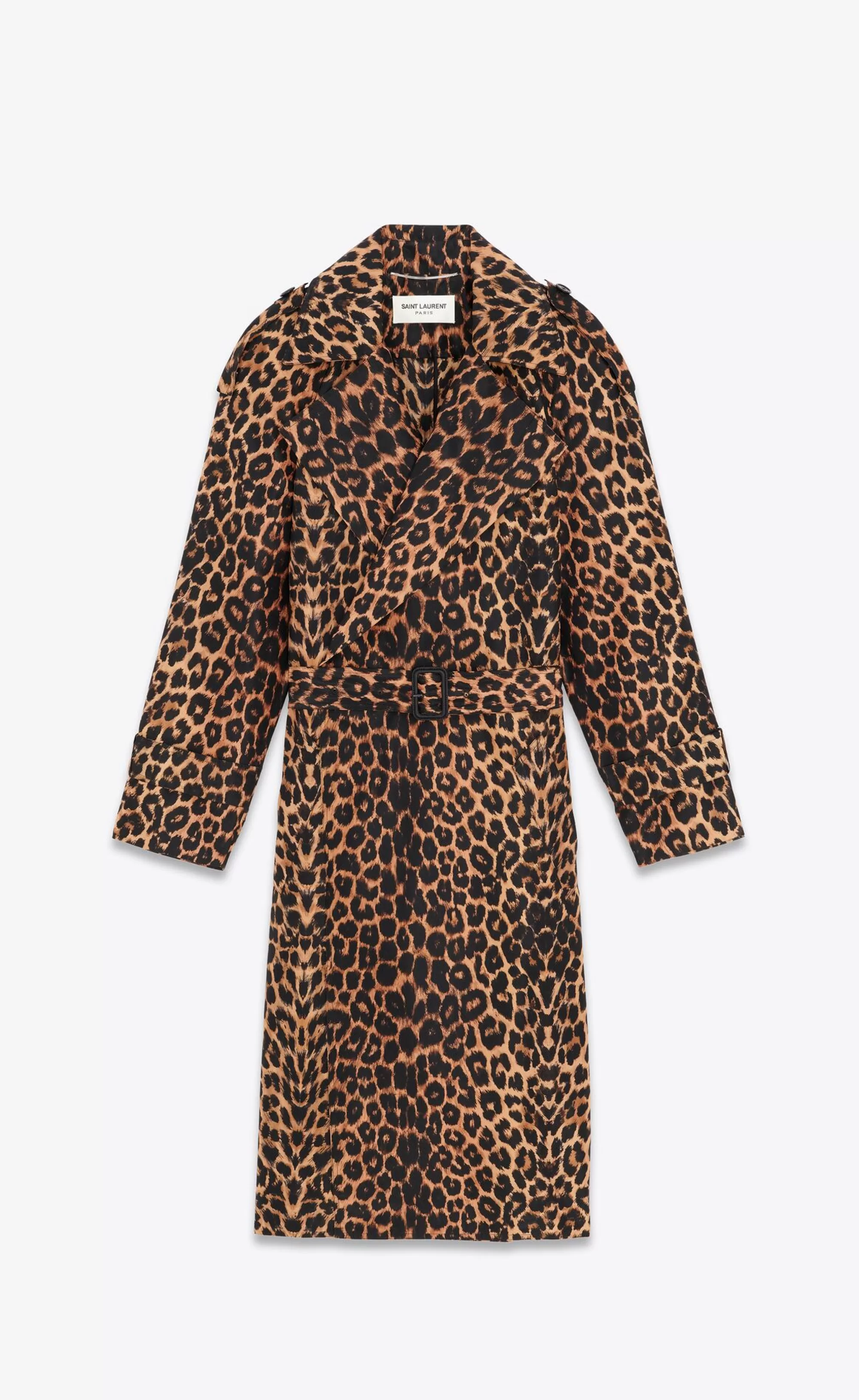 Saint Laurent ALL READY TO WEAR | COATS^Trench Coat In Leopard Silk Taffeta | | YSL.com