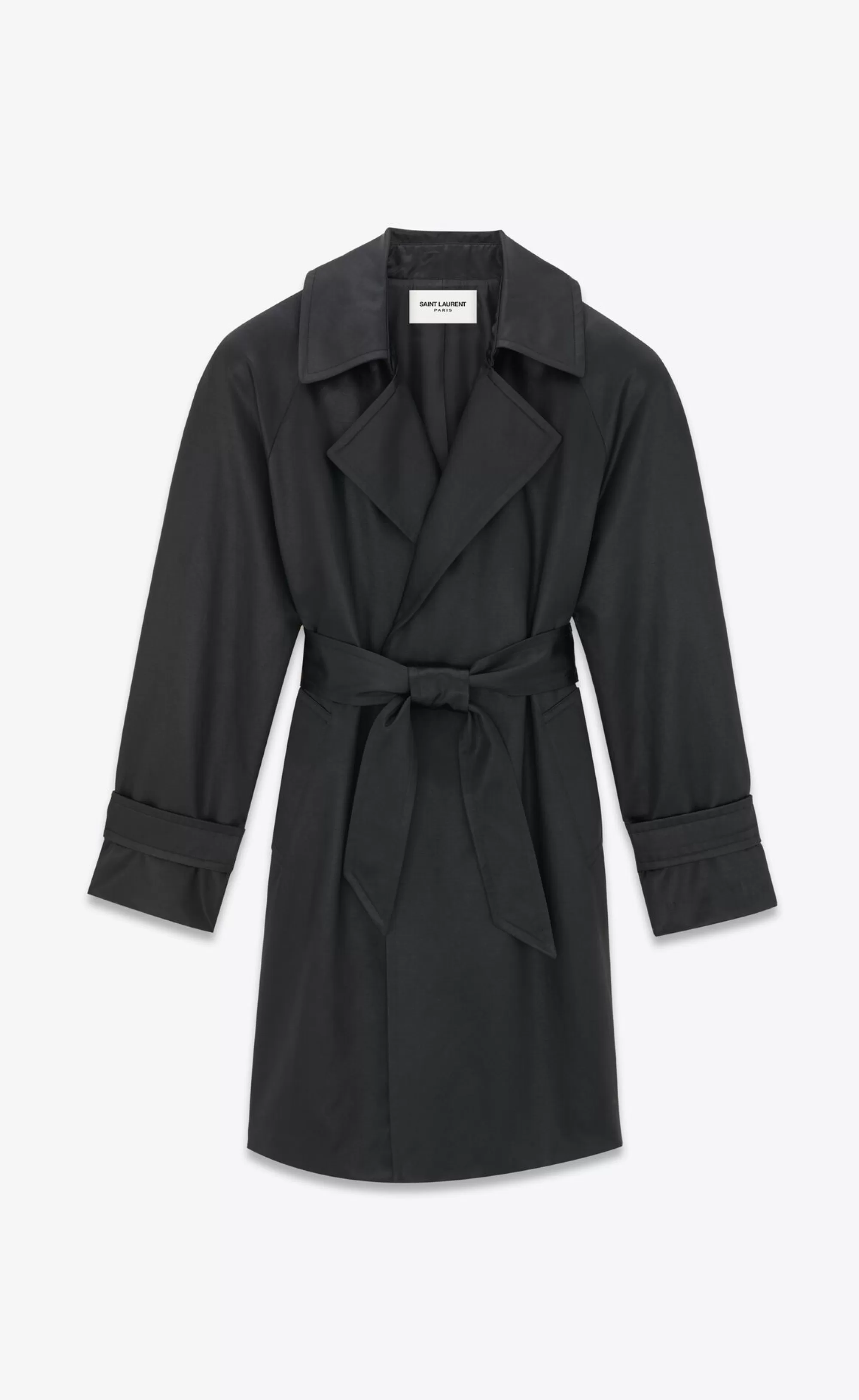 Women Saint Laurent Coats and Outerwear^Trench Coat In Satin Chintz | | YSL.com