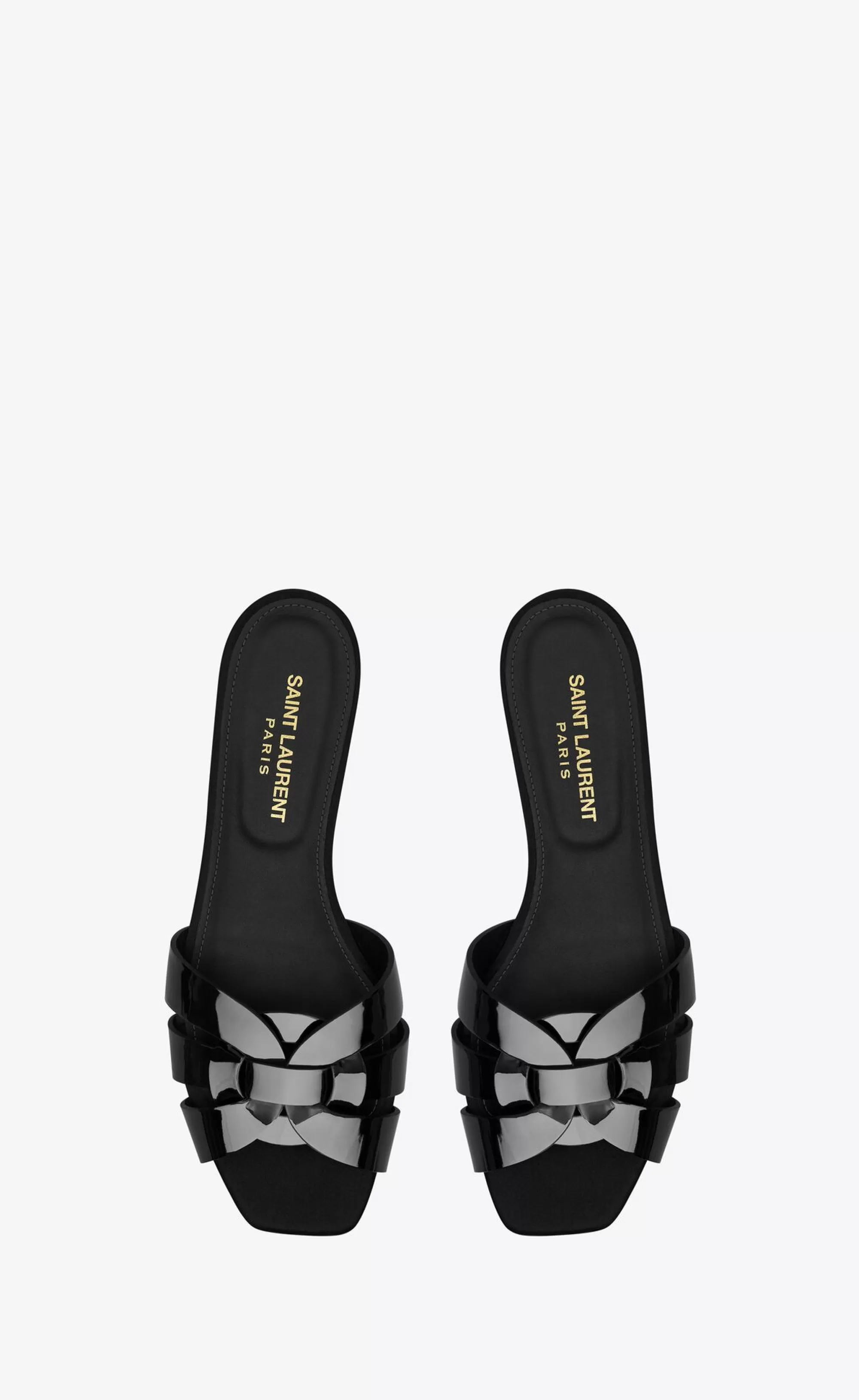 Women Saint Laurent Flat Sandals | FLATS^Tribute MULES In Patent Leather | | YSL.com