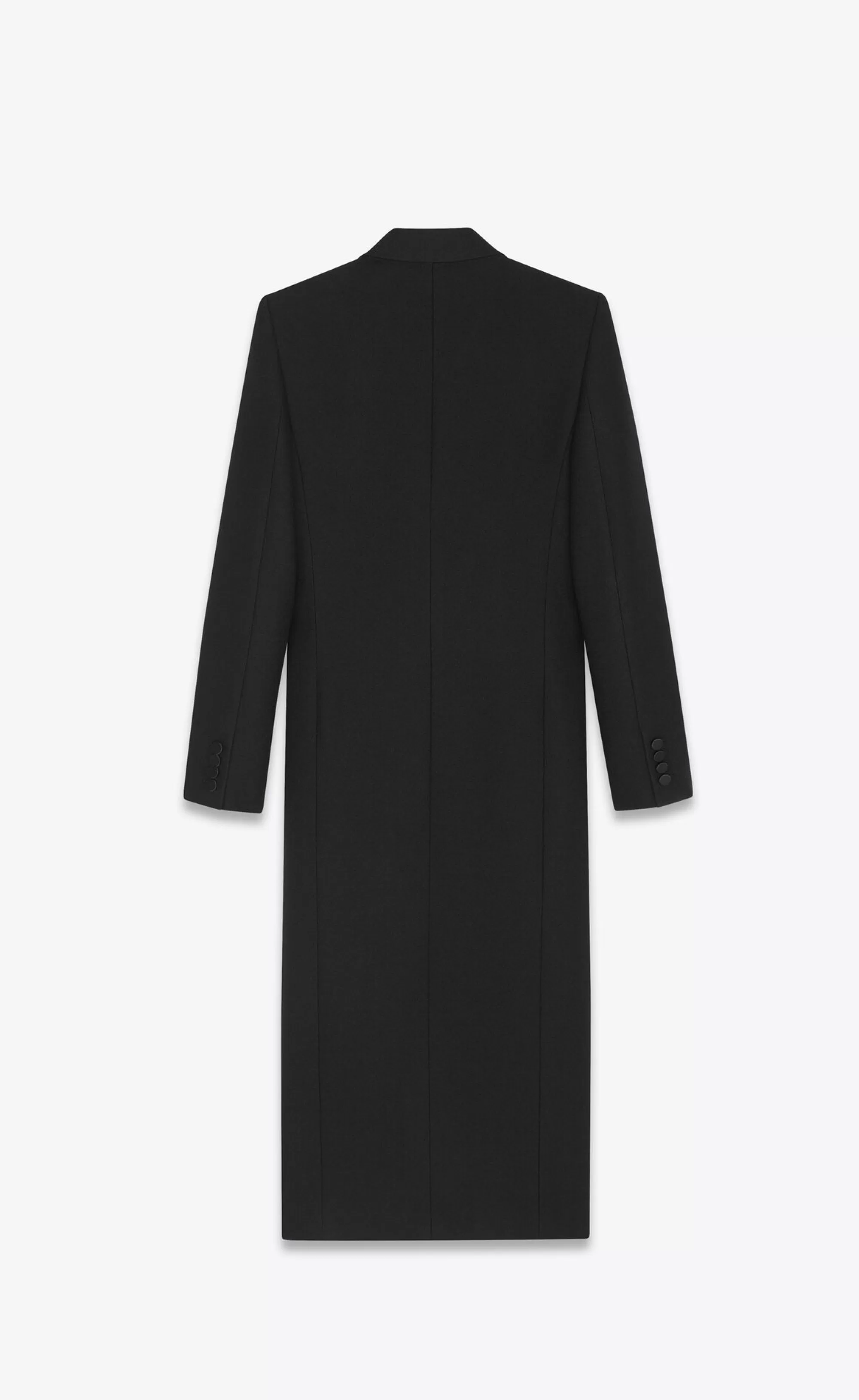 Women Saint Laurent Coats and Outerwear^Tuxedo Coat In Crepe Wool | | YSL.com