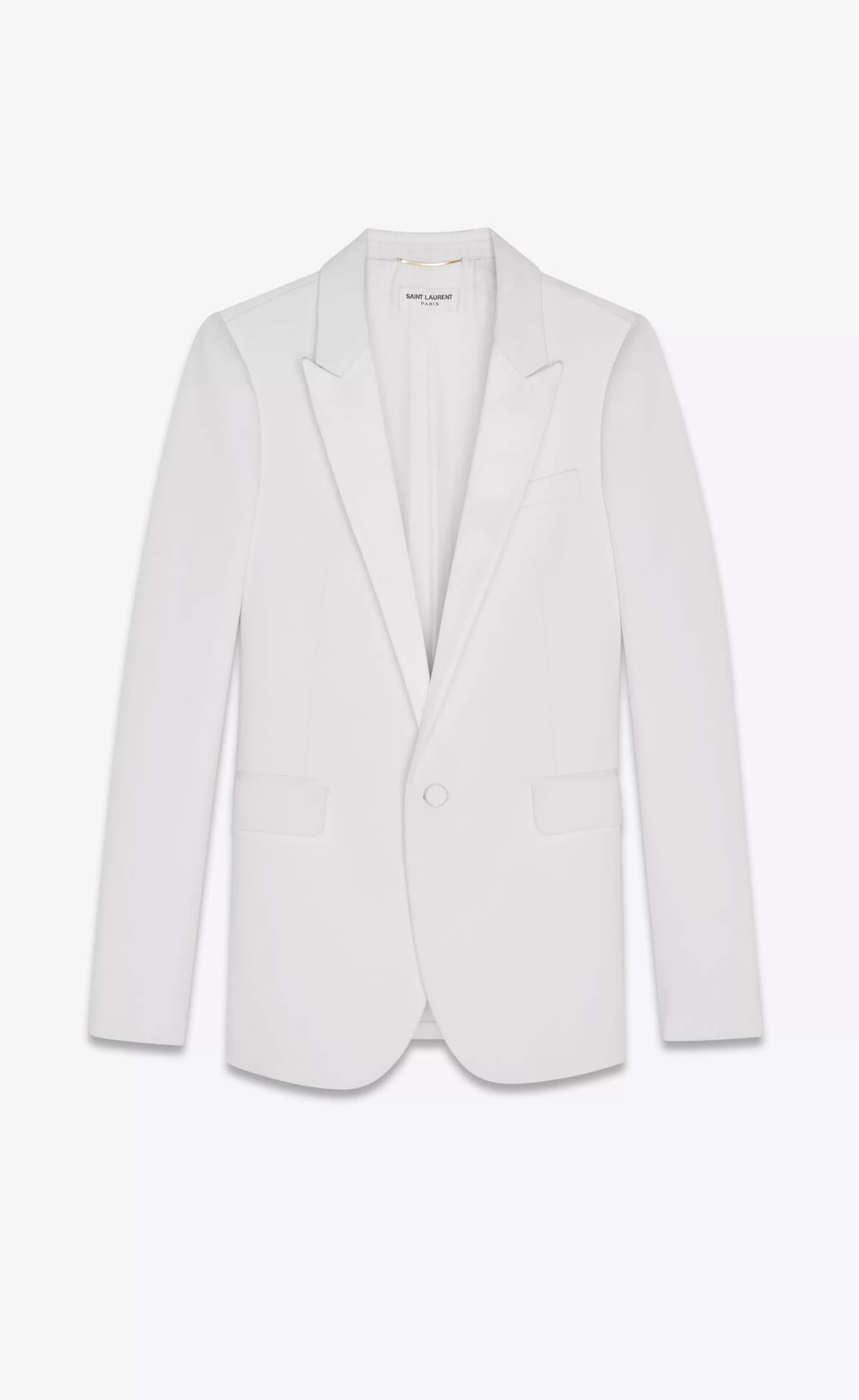 Women Saint Laurent JACKETS AND PANTS^Tuxedo Jacket In Grain De Poudre | | YSL.com