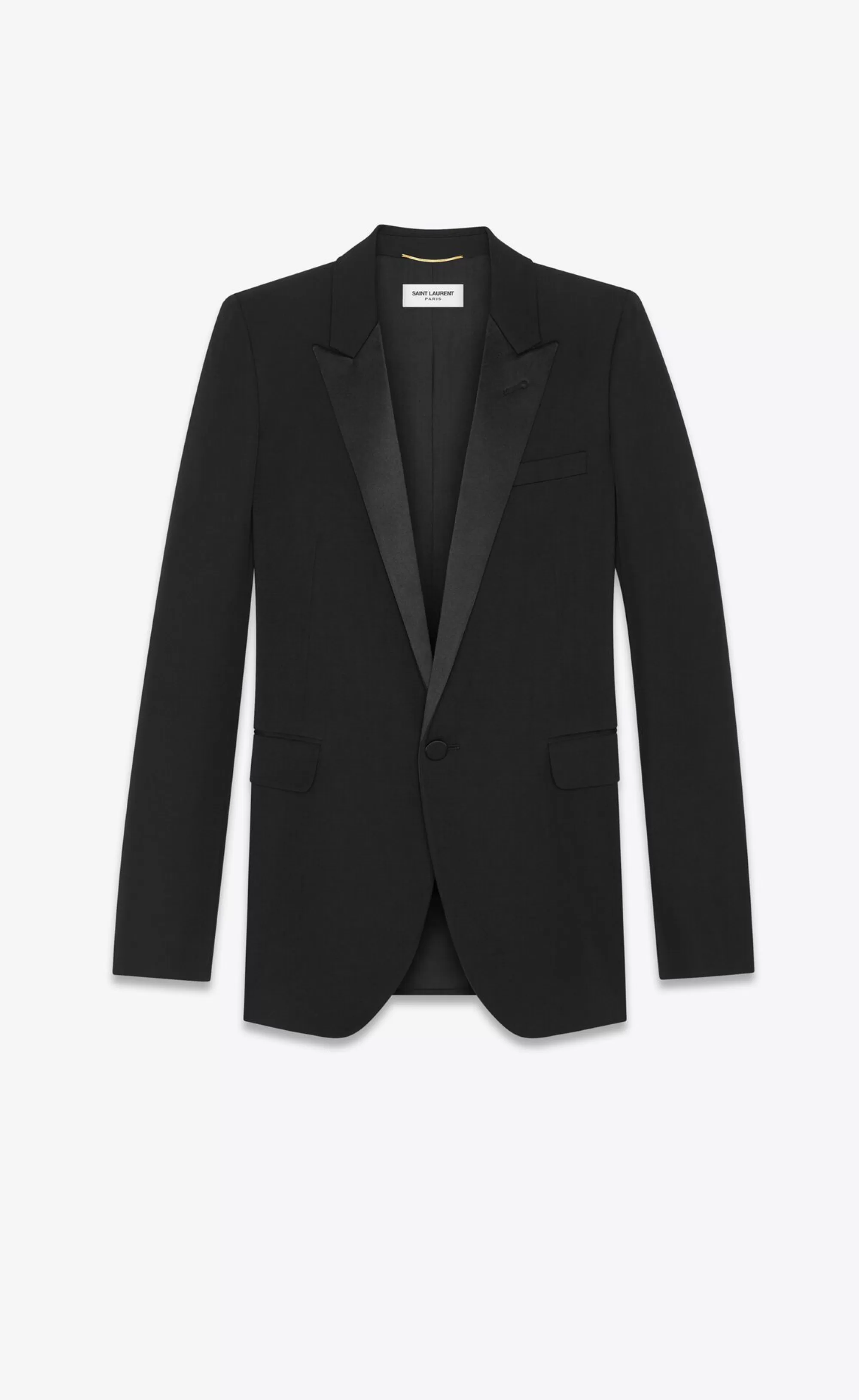 Women Saint Laurent JACKETS AND PANTS^Tuxedo Jacket In Grain De Poudre | | YSL.com