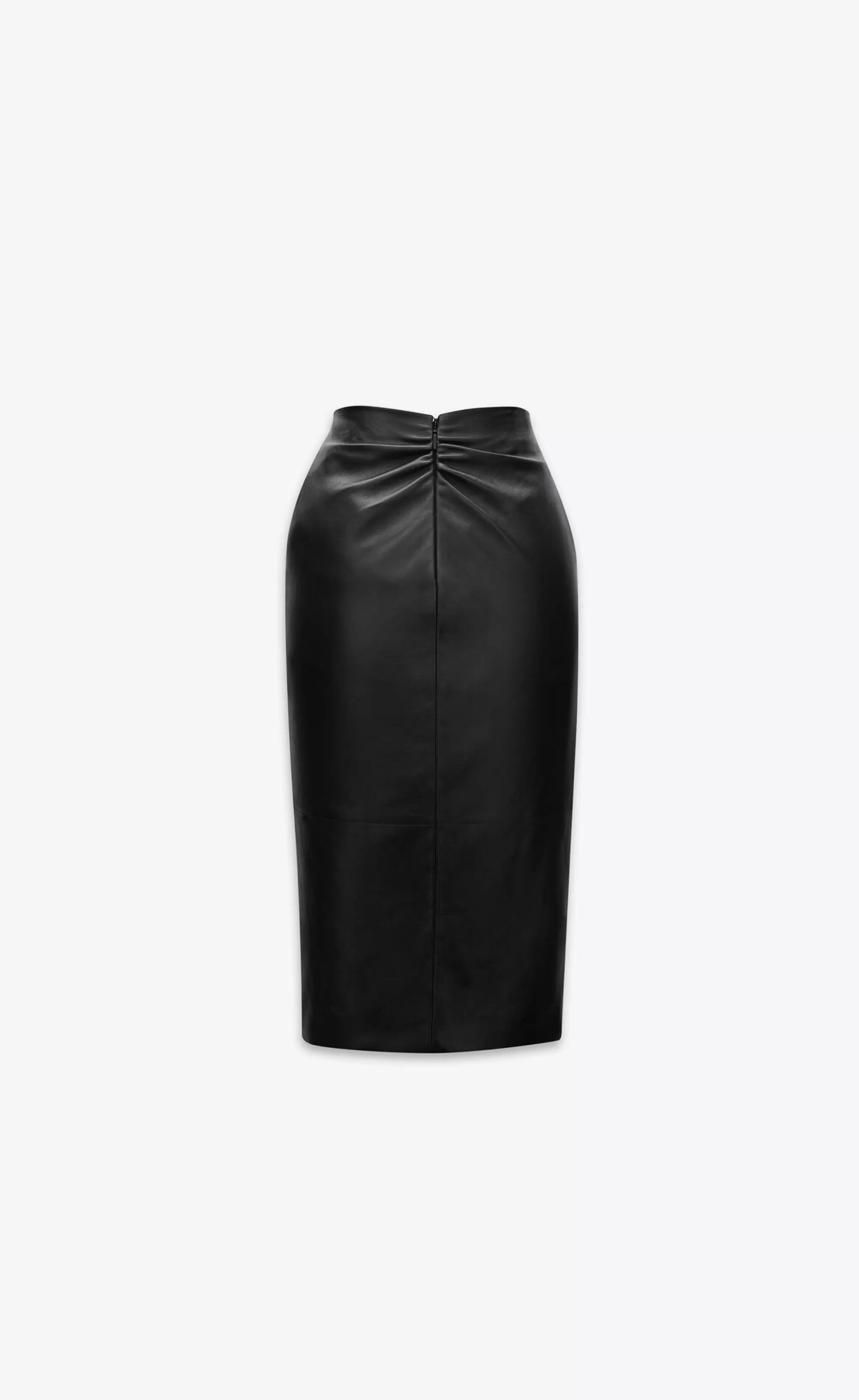 Women Saint Laurent Leather^Twist Pencil Skirt In Lambskin | | YSL.com