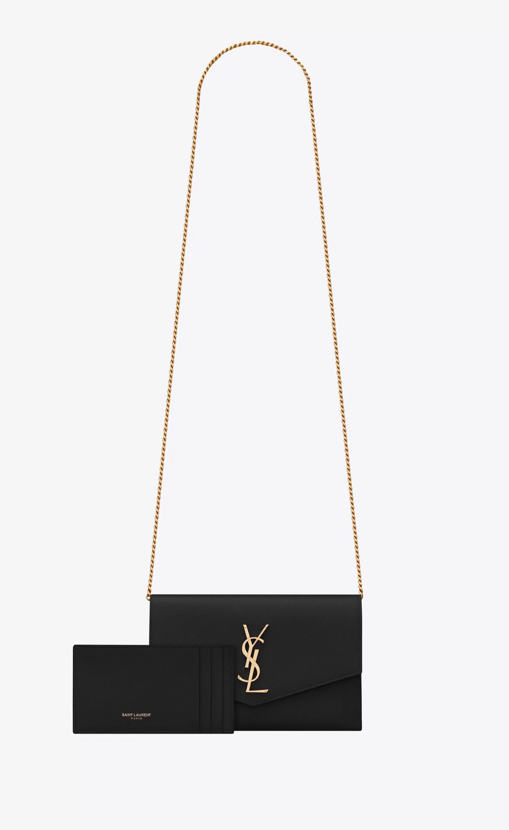 Women Saint Laurent CHAIN WALLETS | MINI BAGS^UPTOWN Chain Wallet In Grain De Poudre Embossed Leather | | YSL.com
