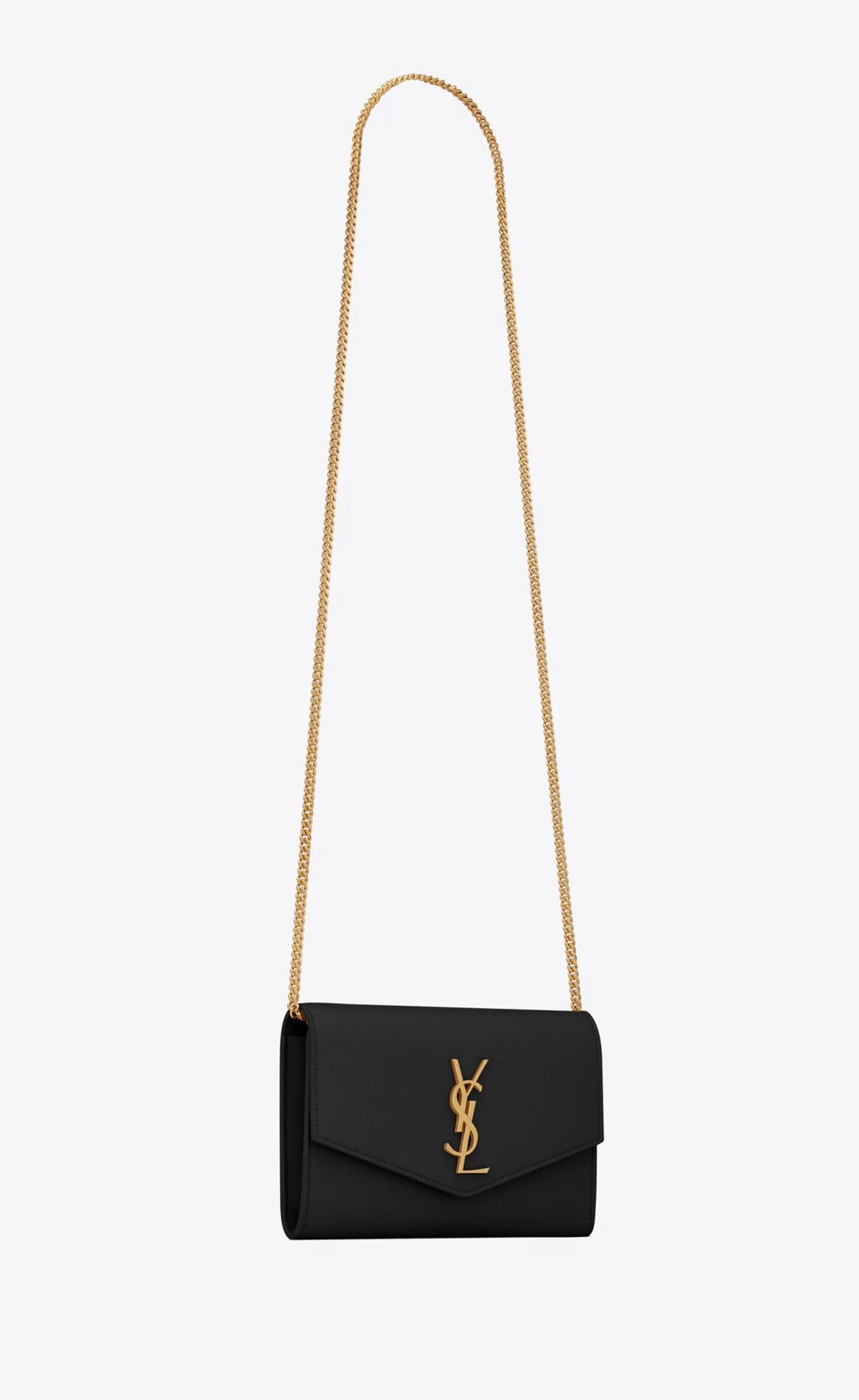 Women Saint Laurent CHAIN WALLETS | MINI BAGS^UPTOWN Chain Wallet In Grain De Poudre Embossed Leather | | YSL.com