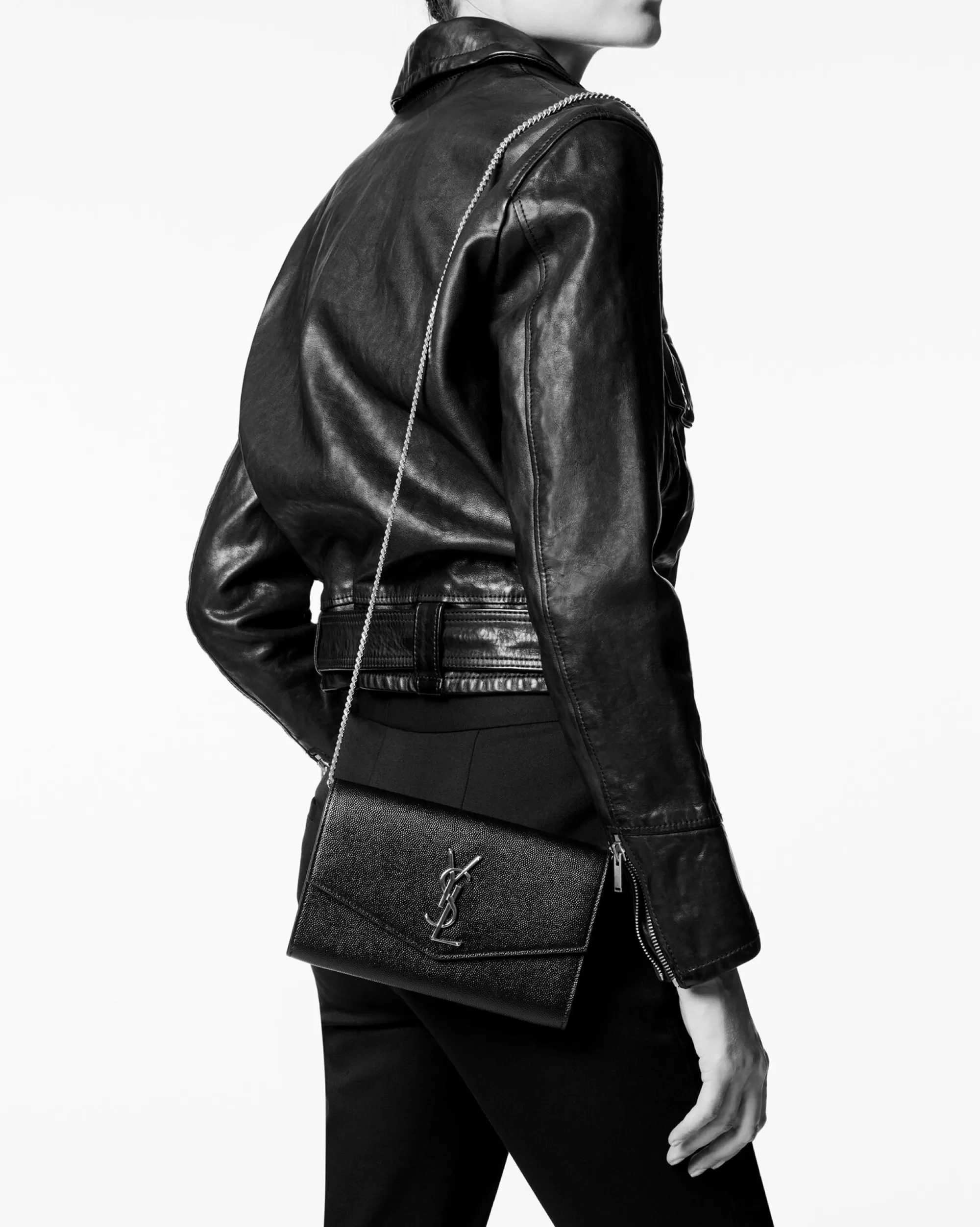 Women Saint Laurent MINI BAGS | CHAIN WALLETS^UPTOWN Chain Wallet In Grain De Poudre Embossed Leather | | YSL.com