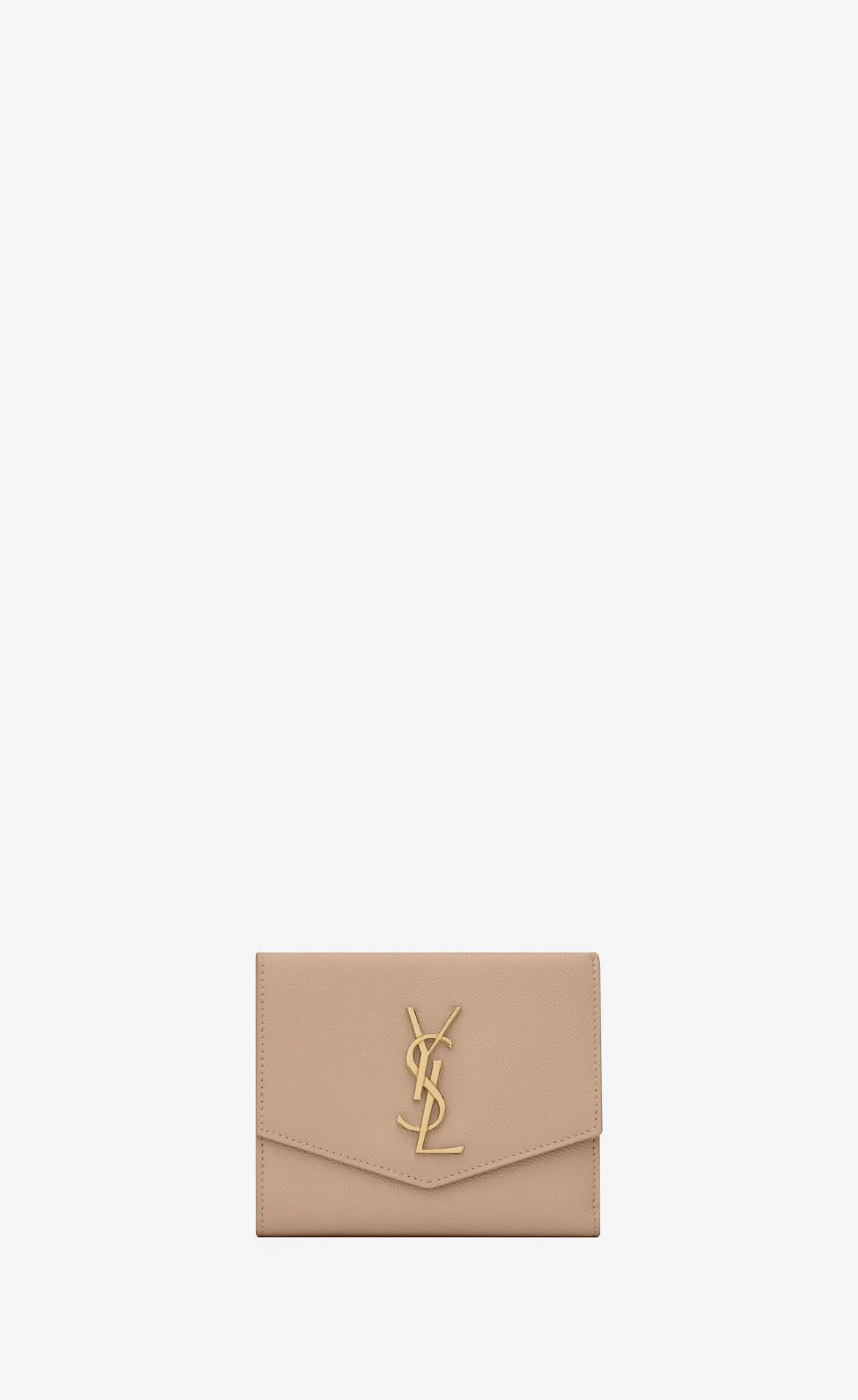 Women Saint Laurent WALLETS^UPTOWN Compact Wallet In Grain De Poudre Embossed Leather | | YSL.com