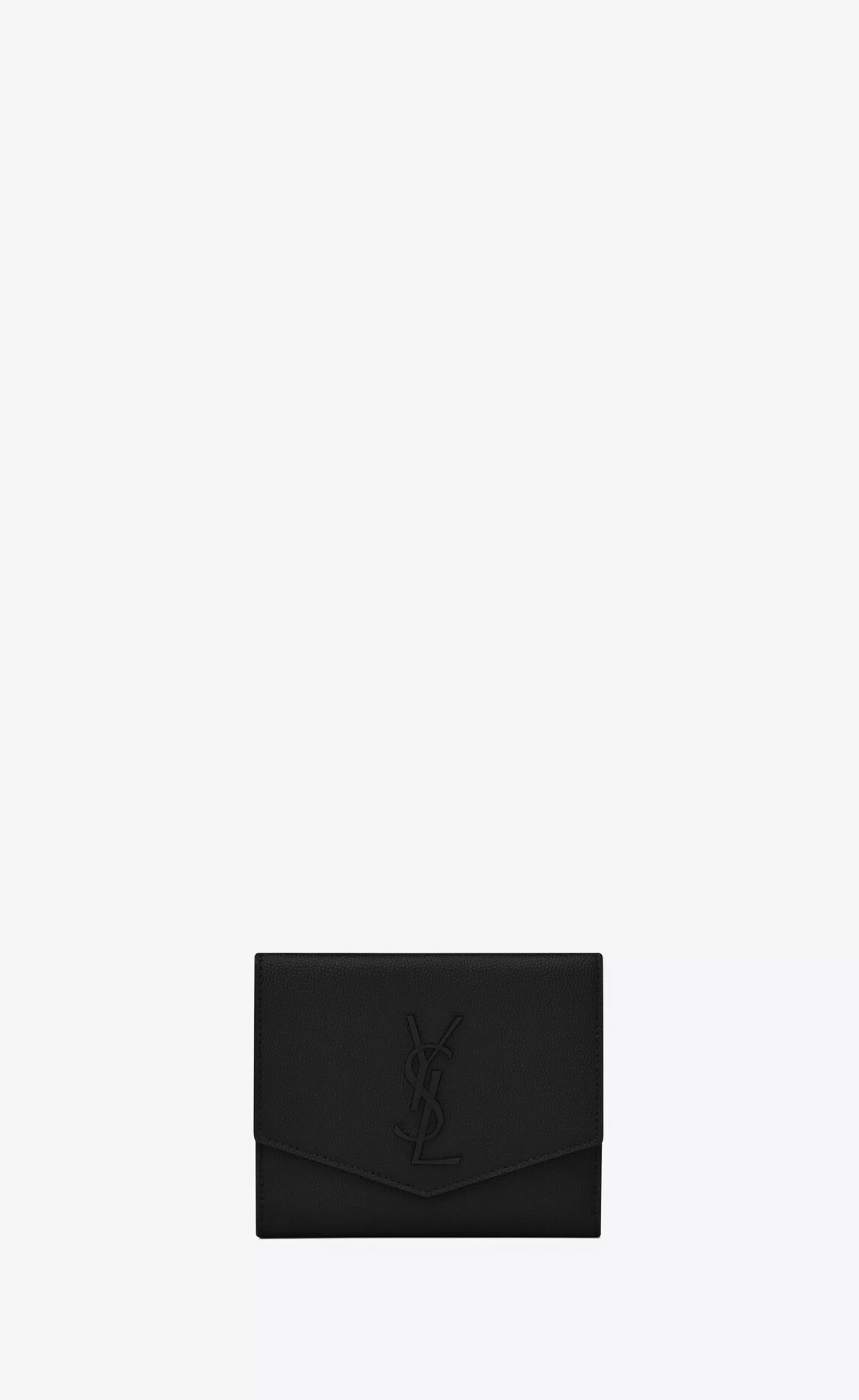Women Saint Laurent WALLETS^UPTOWN Compact Wallet In Grain De Poudre Embossed Leather | | YSL.com