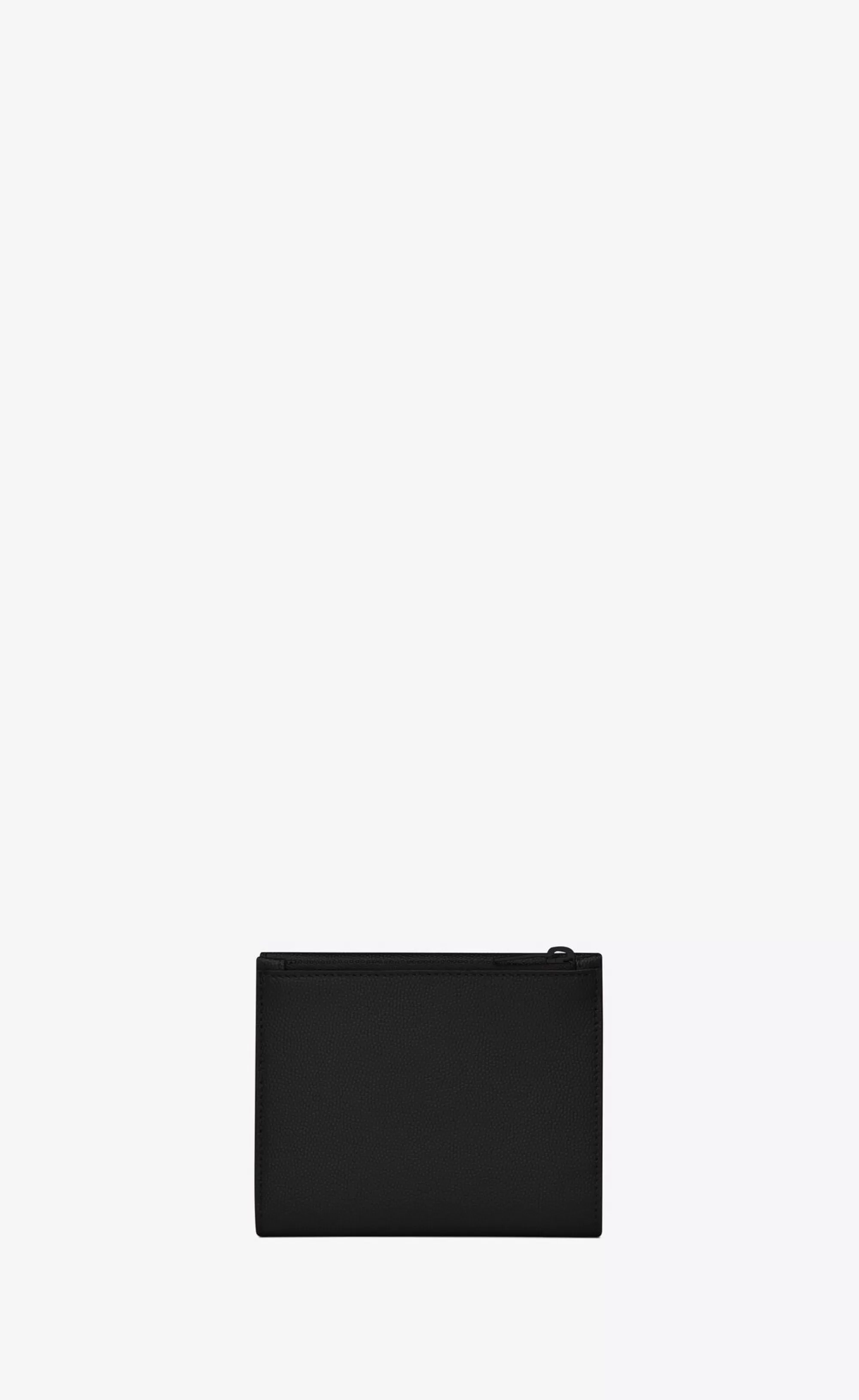 Women Saint Laurent WALLETS^UPTOWN Compact Wallet In Grain De Poudre Embossed Leather | | YSL.com
