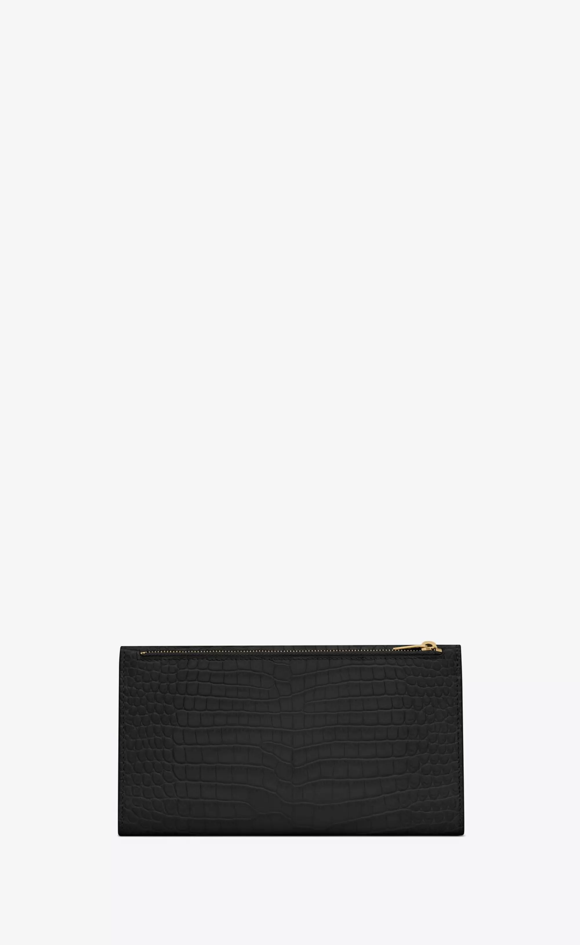 Women Saint Laurent WALLETS^UPTOWN Large Wallet In In Crocodile-embossed Shiny Leather | | YSL.com