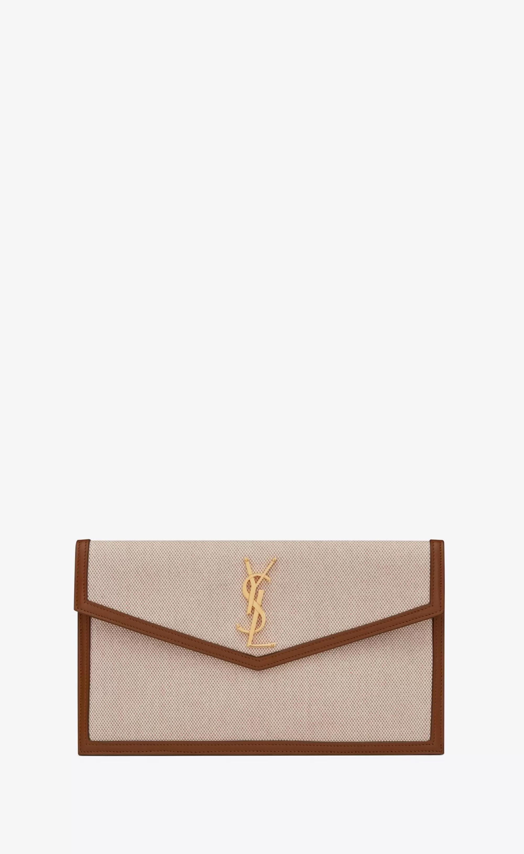 Women Saint Laurent pouches^UPTOWN Pouch In Canvas And Smooth Leather | | YSL.com
