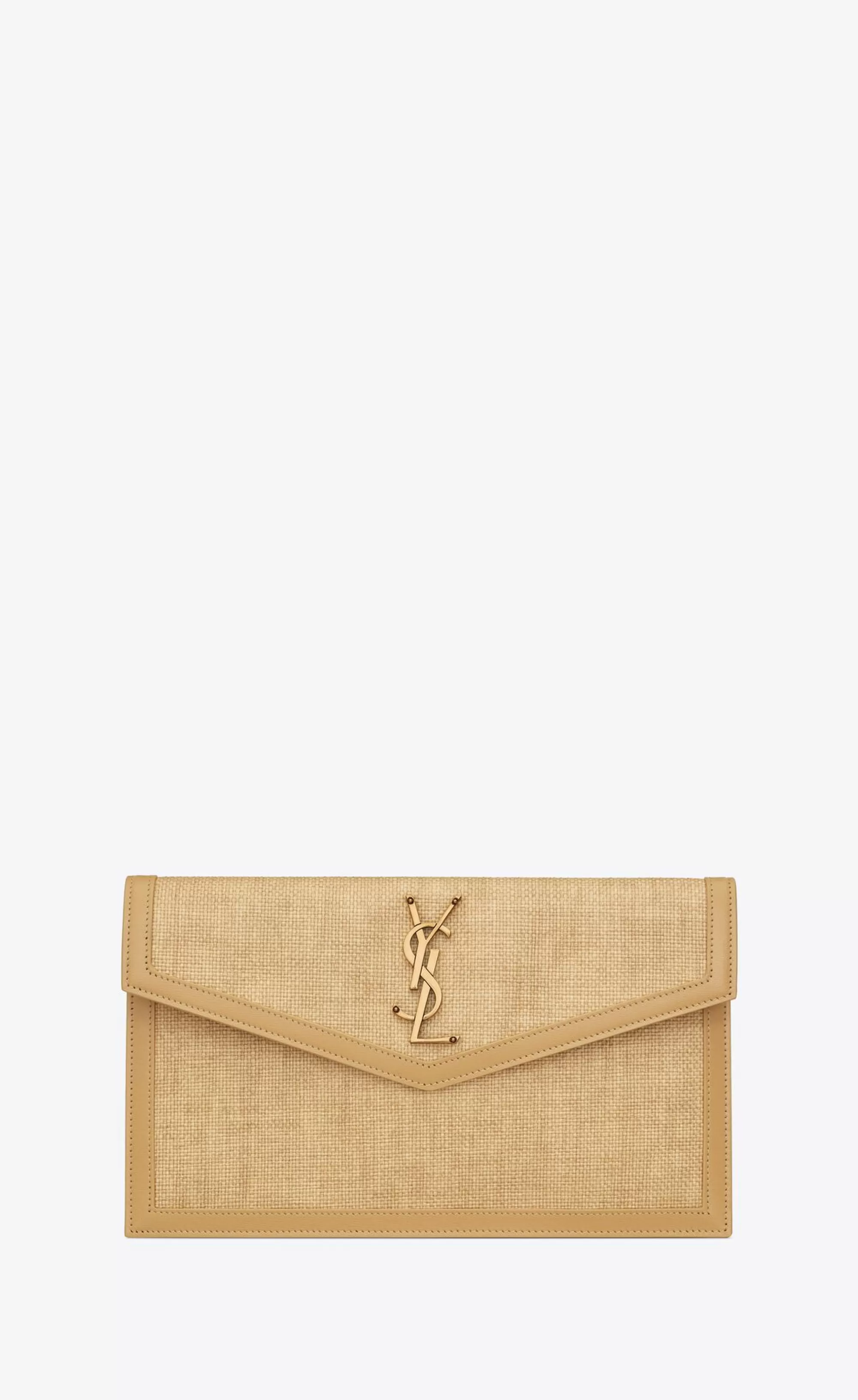 Women Saint Laurent pouches^UPTOWN Pouch In Micro Raffia | | YSL.com