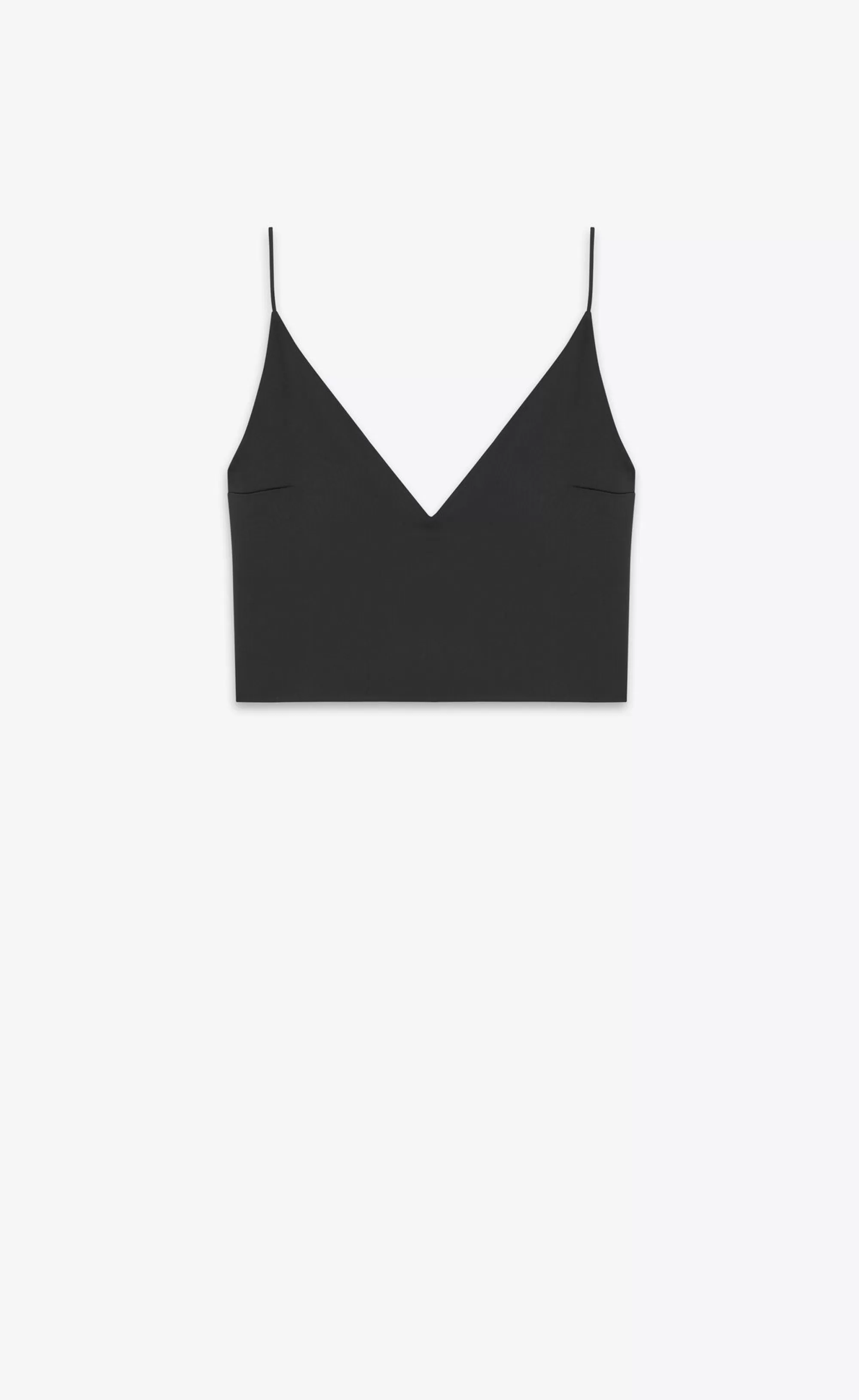 Women Saint Laurent LINGERIE AND SWIMWEAR^V Crop Top In Satin | | YSL.com