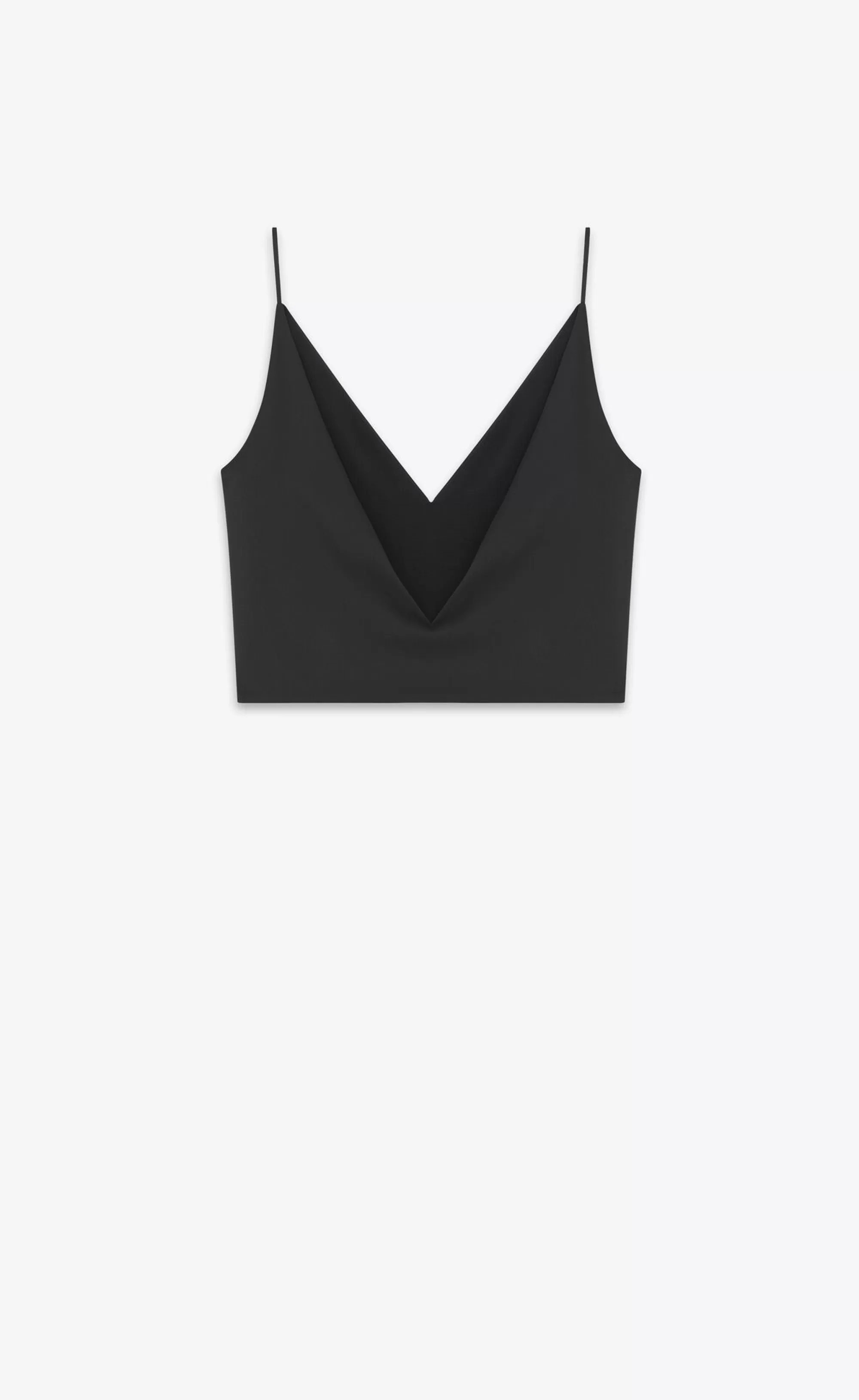 Women Saint Laurent LINGERIE AND SWIMWEAR^V Crop Top In Satin | | YSL.com