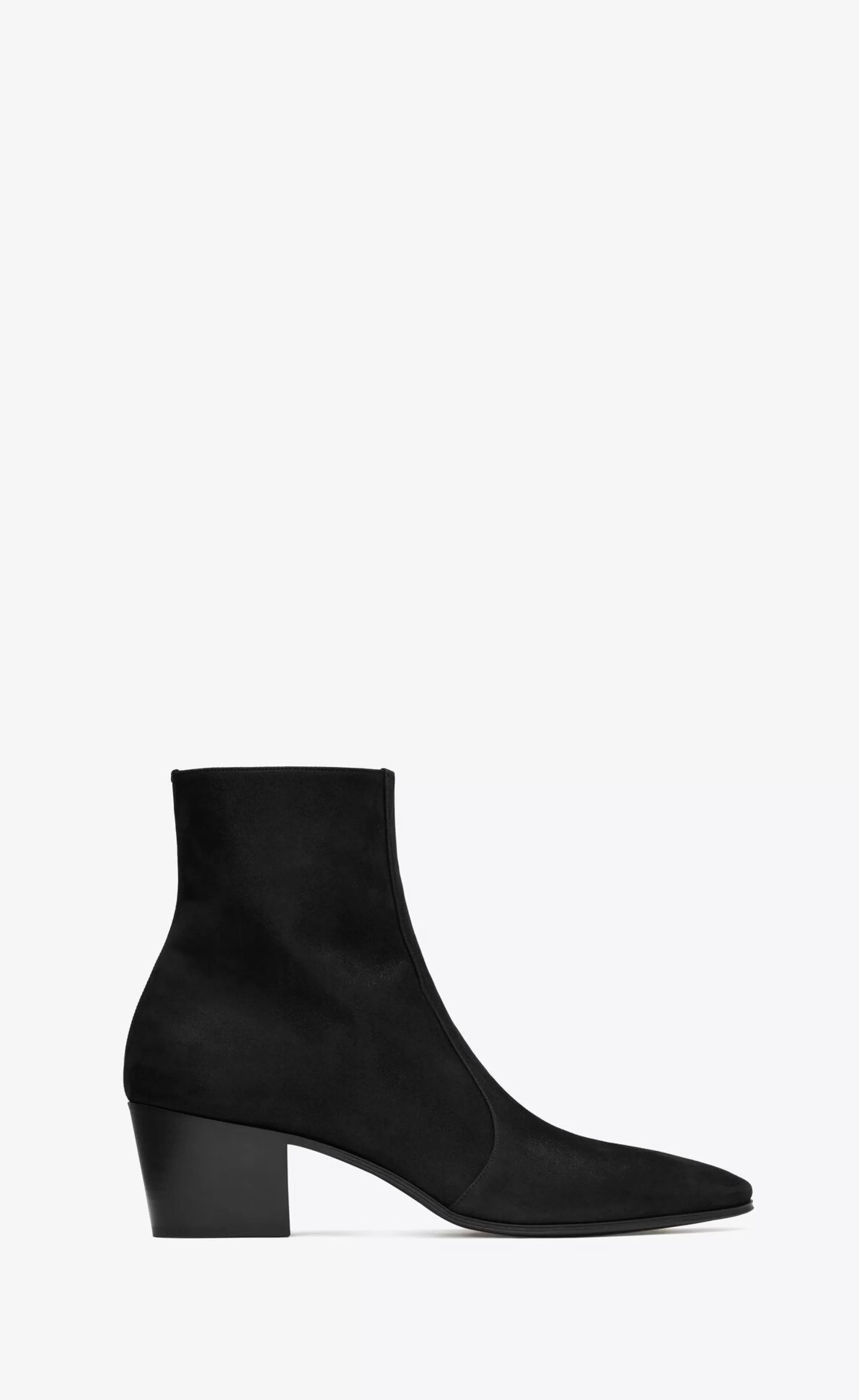 Saint Laurent BOOTS^VASSILI Zipped Boots In Shimmering Suede | | YSL.com