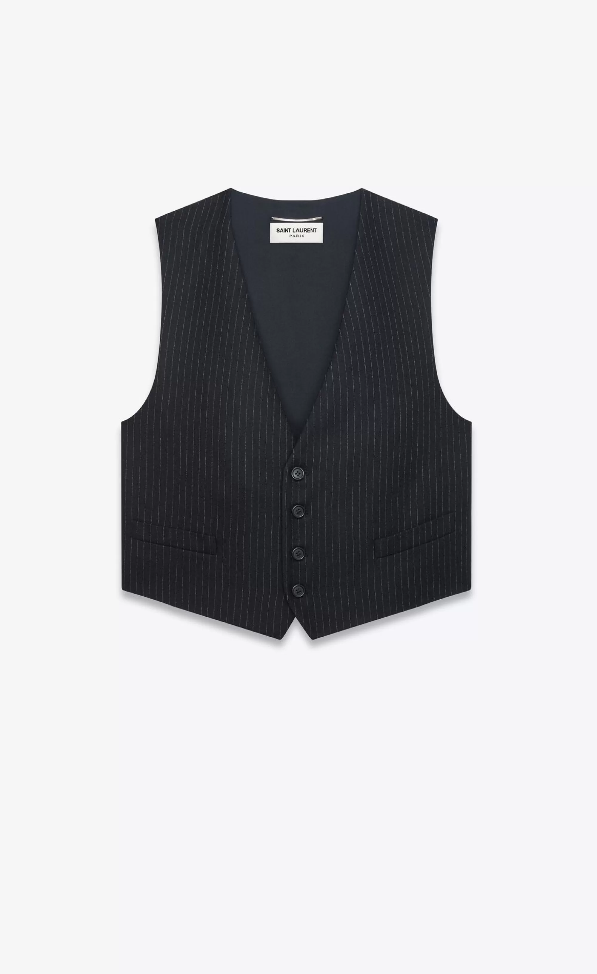 Saint Laurent ALL READY TO WEAR | JACKETS AND PANTS^Vest In Striped Wool Flannel | | YSL.com