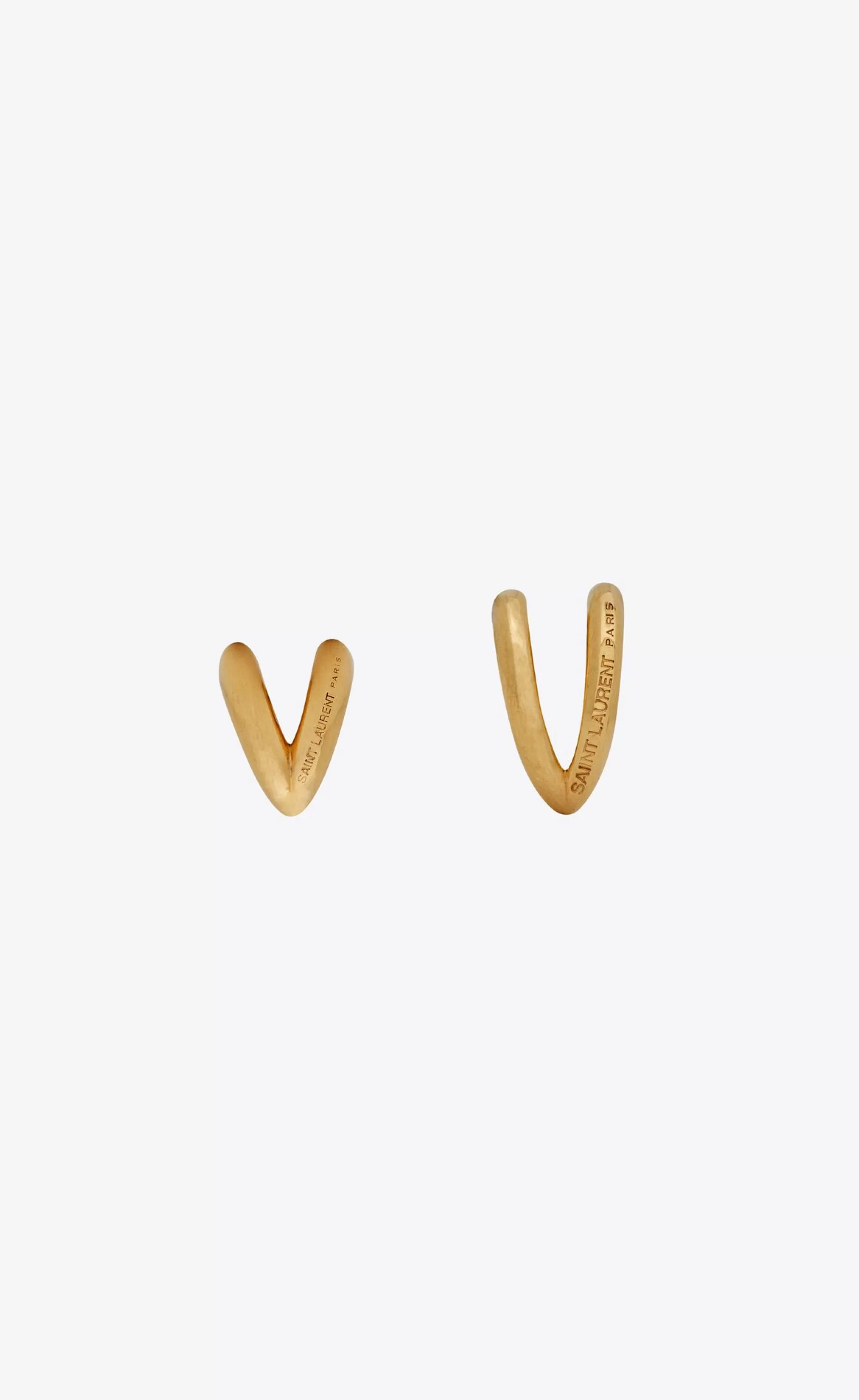 Women Saint Laurent EARRINGS^V-shape Earrings In Metal | | YSL.com