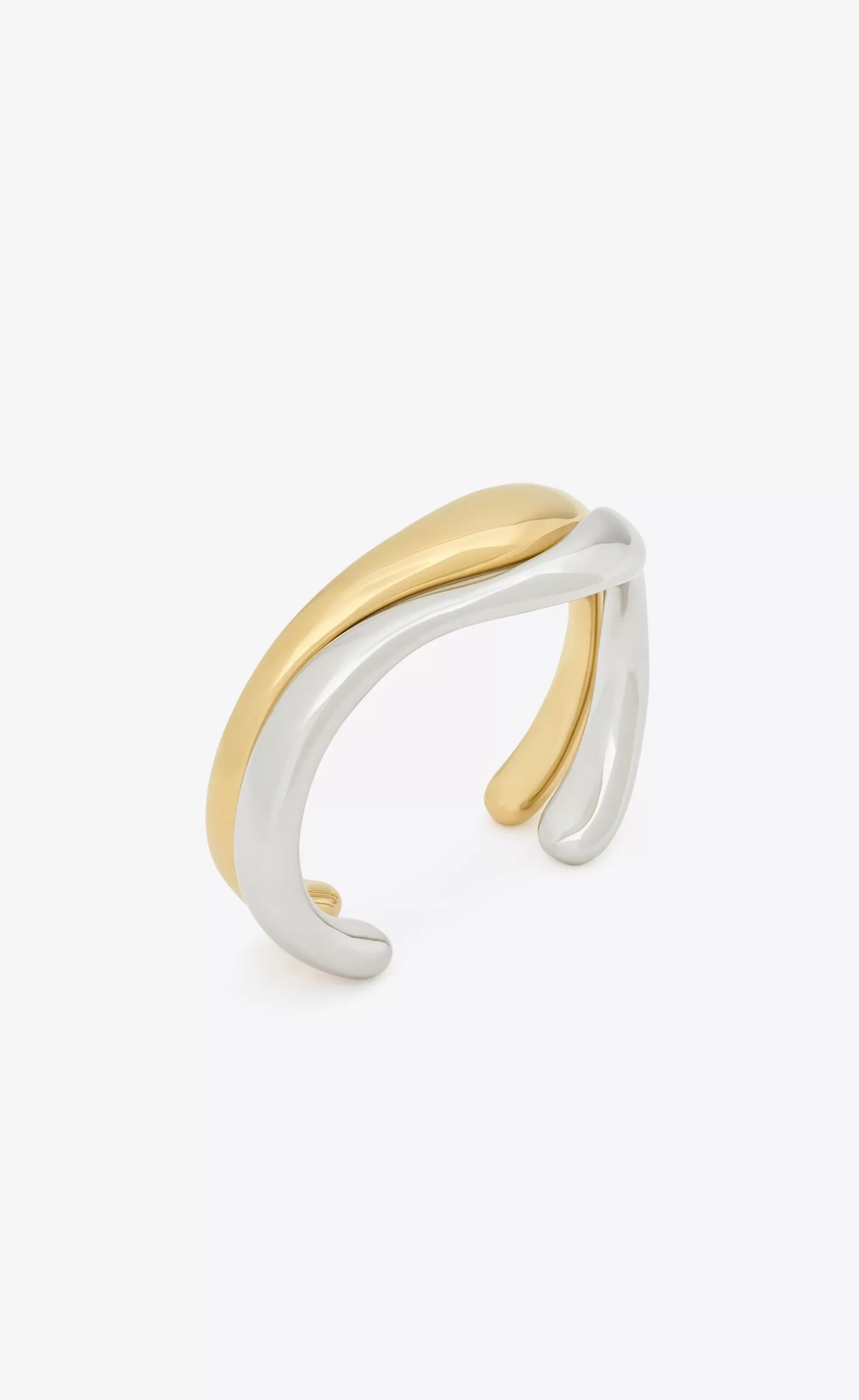 Women Saint Laurent Bracelets | CUFFS AND BRACELETS^Wavy Cuffs In Metal | | YSL.com