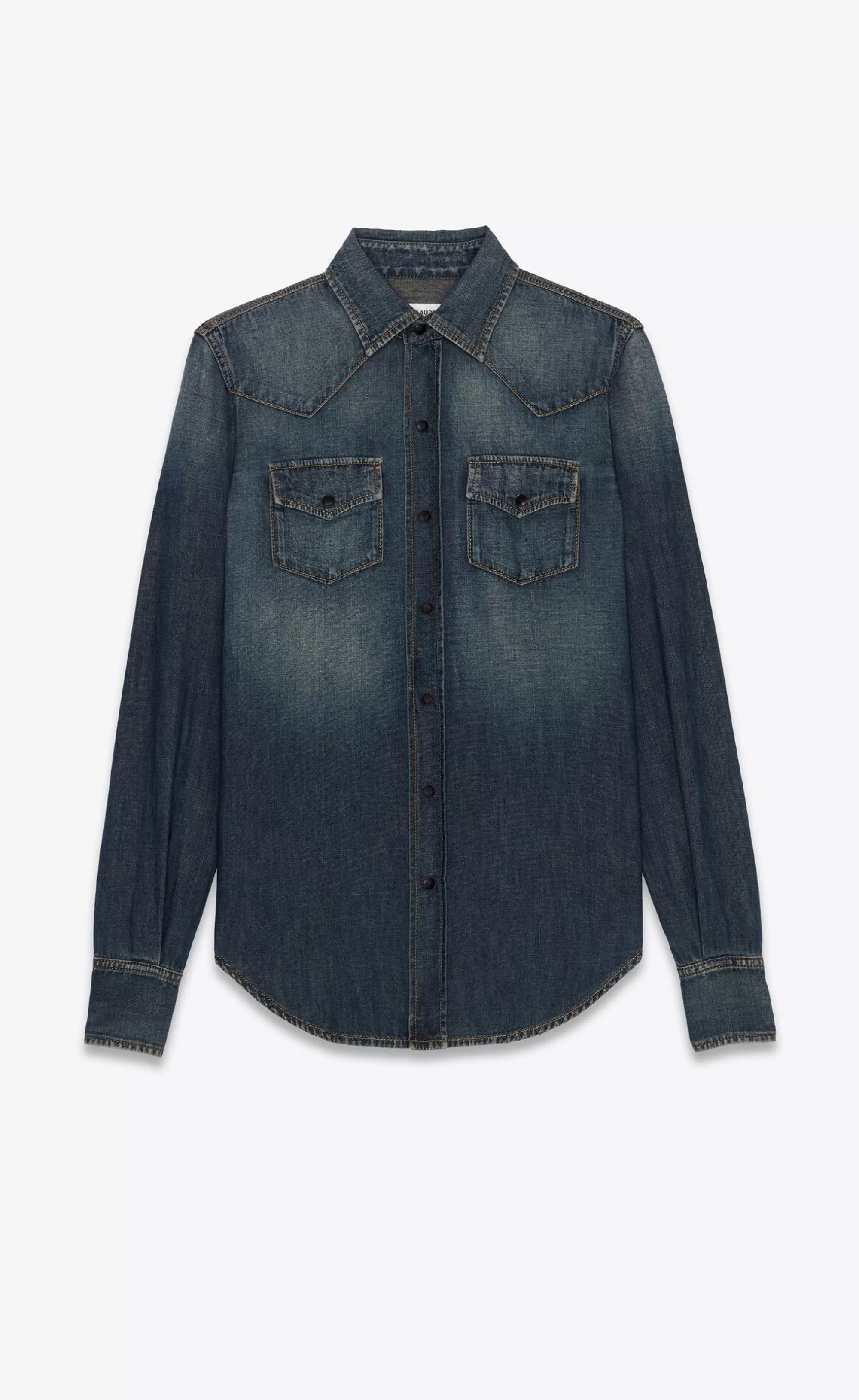 Women Saint Laurent SHIRTS AND TOPS | Denim^Western Shirt In Denim | | YSL.com