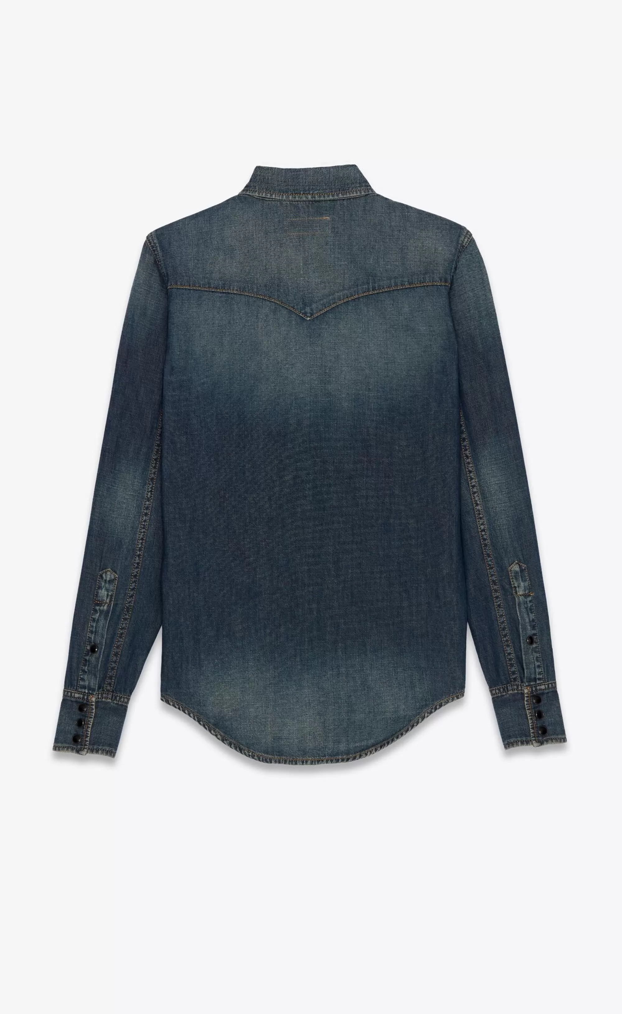 Women Saint Laurent SHIRTS AND TOPS | Denim^Western Shirt In Denim | | YSL.com