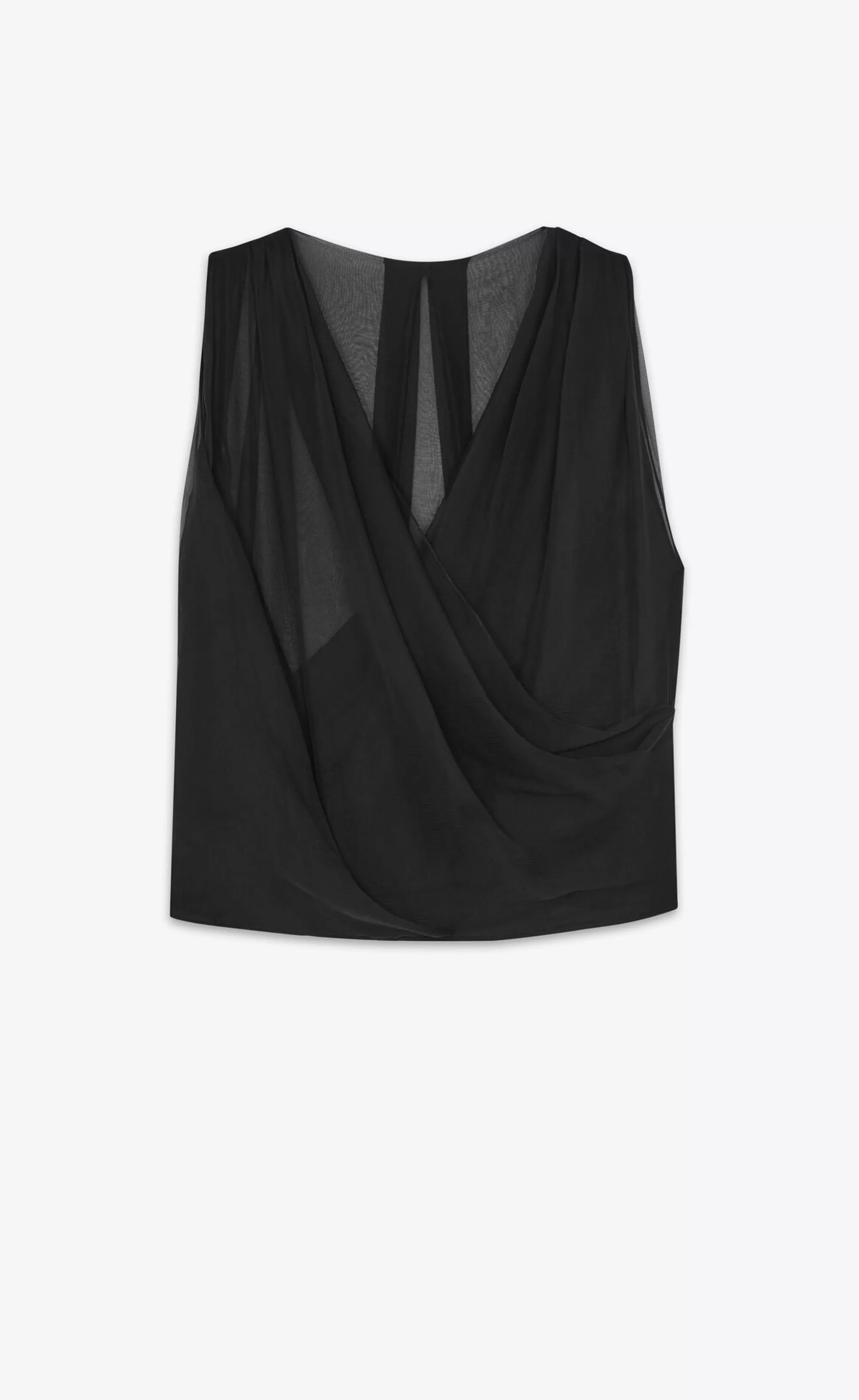 Saint Laurent ALL READY TO WEAR | SHIRTS^Wrap Top In Silk Muslin | | YSL.com