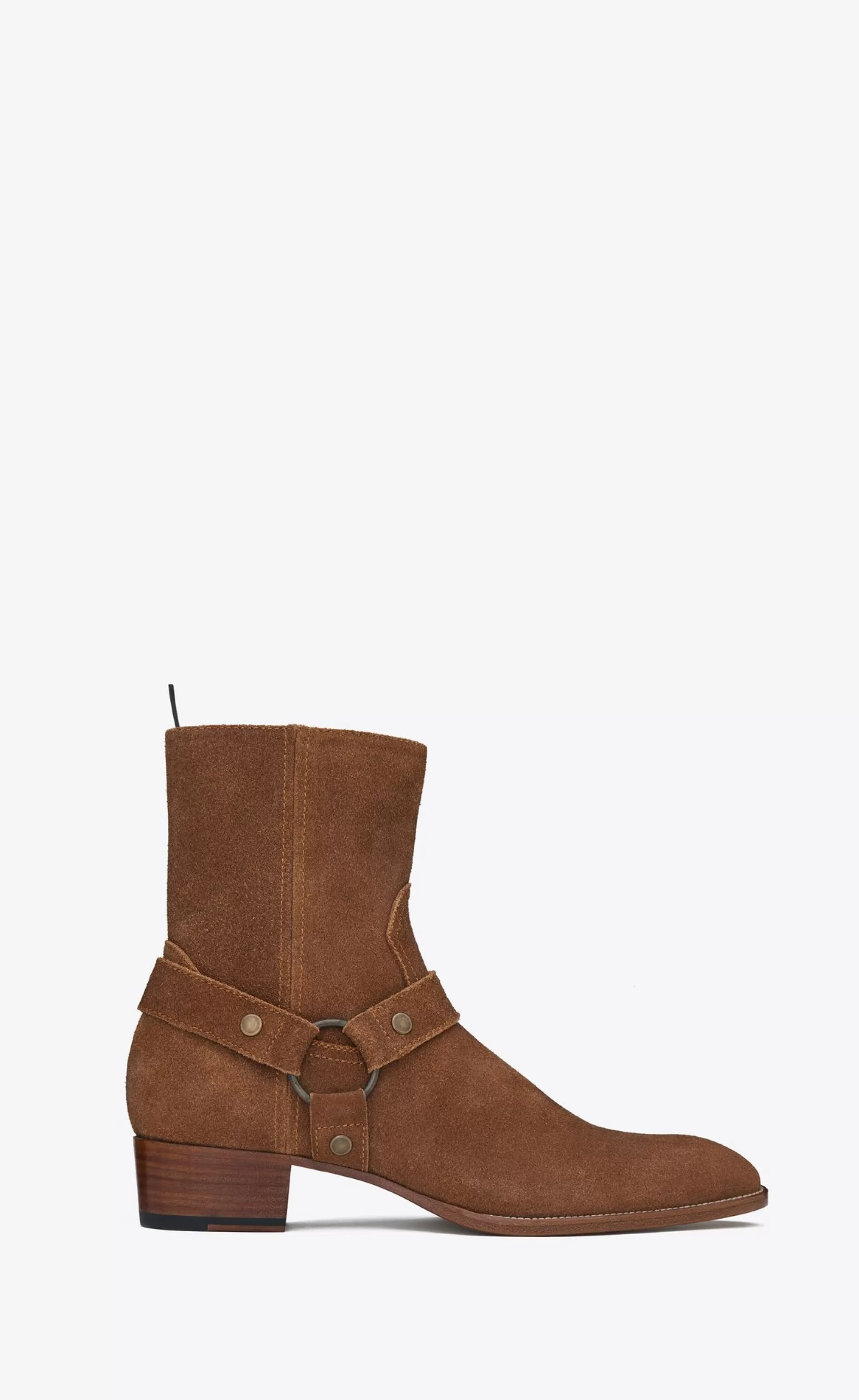 Saint Laurent BOOTS^Wyatt Harness Boots In Suede | | YSL.com