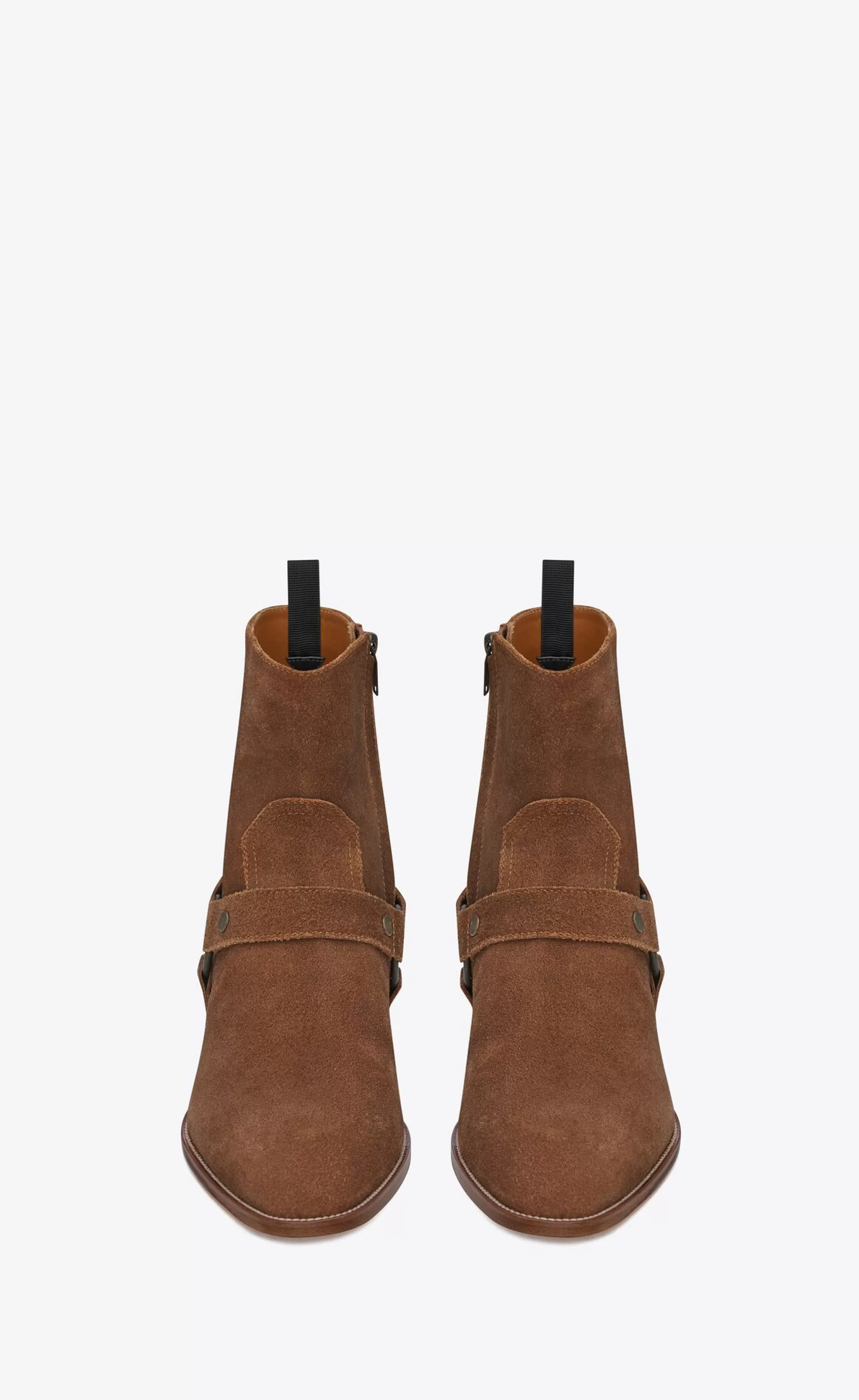 Saint Laurent BOOTS^Wyatt Harness Boots In Suede | | YSL.com