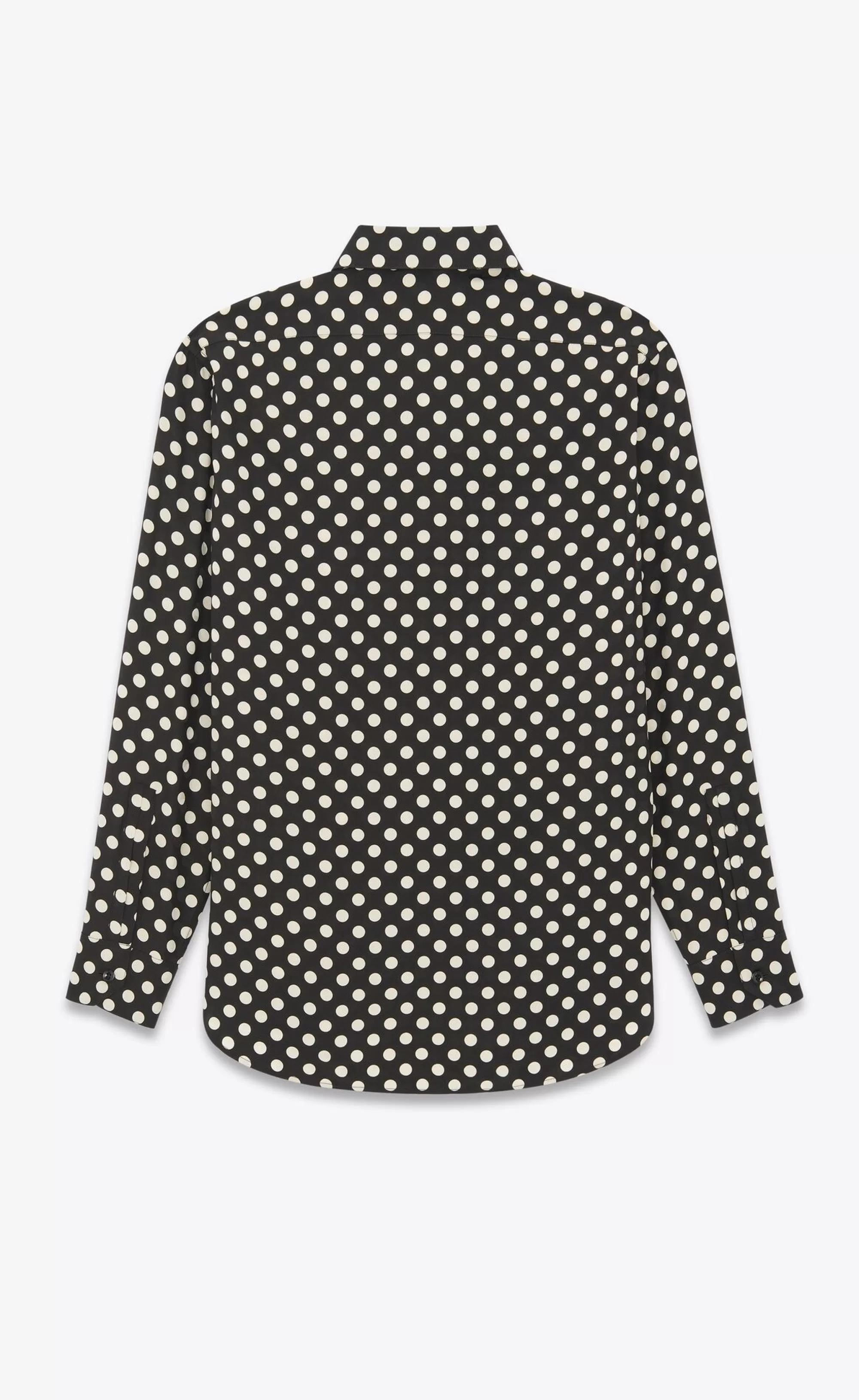 Saint Laurent ALL READY TO WEAR | SHIRTS^YVES COLLAR SHIRT In Matte And Shiny Dotted Silk | | YSL.com